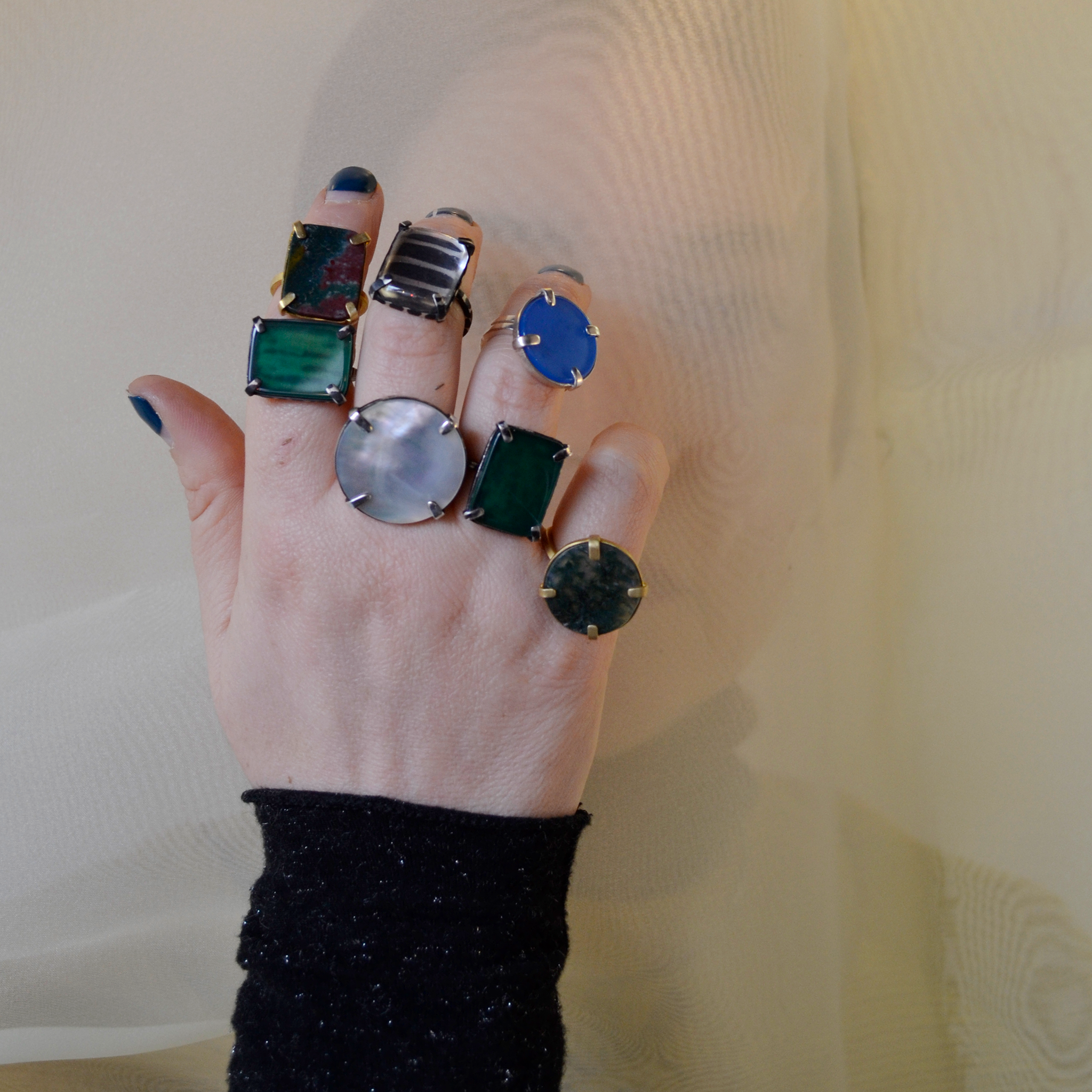 Zebra Clear Quartz Ring