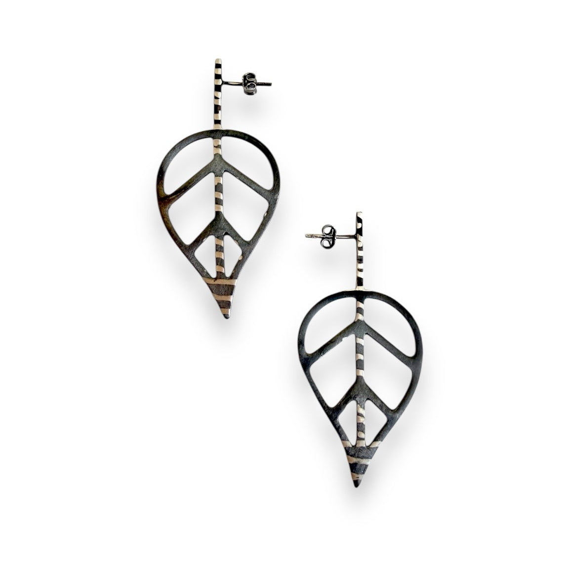 Ohrringe aus Buchenblatt (Profilversion)