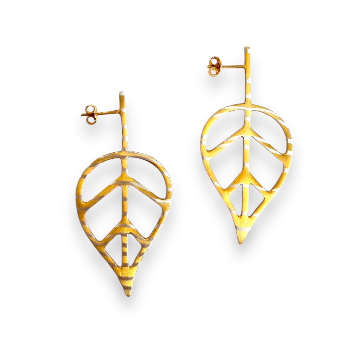 Ohrringe aus Buchenblatt (Profilversion)