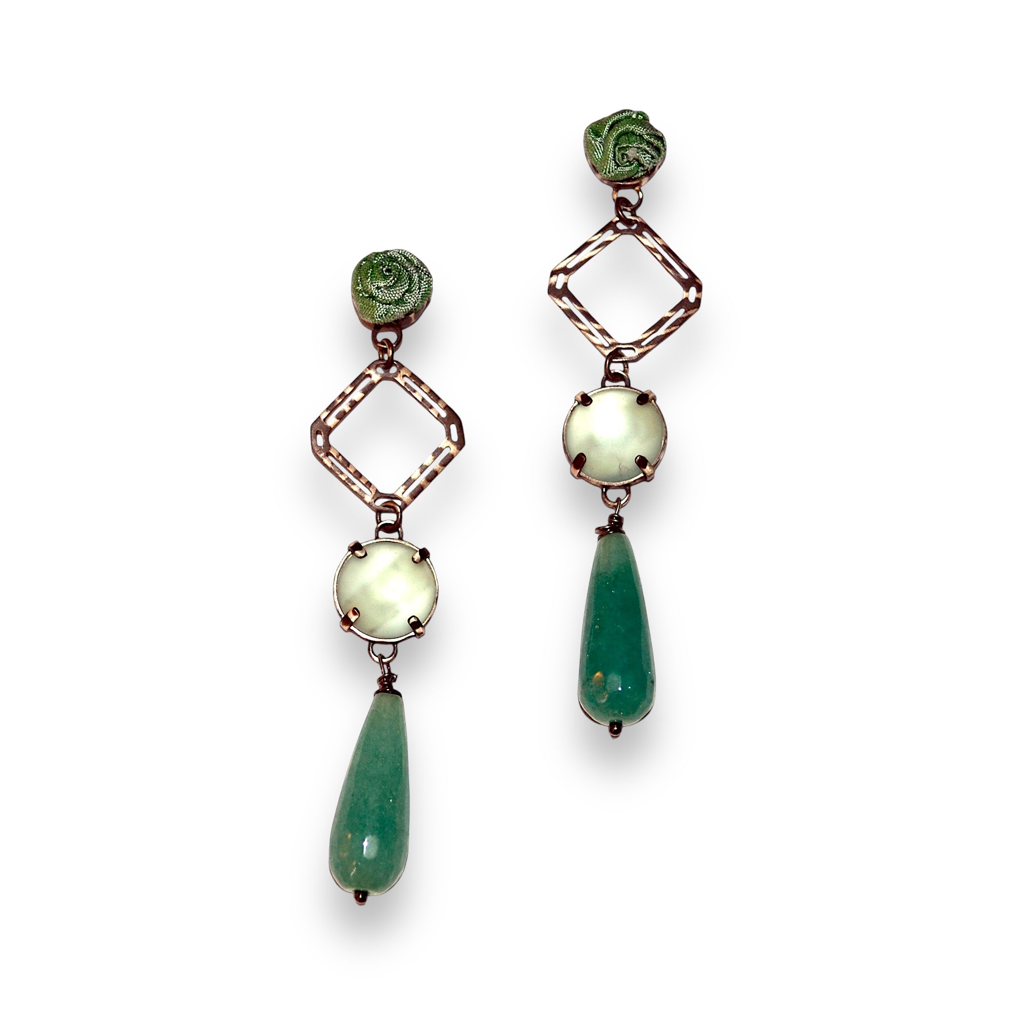 Flower Zebra Ocean Blue Earrings