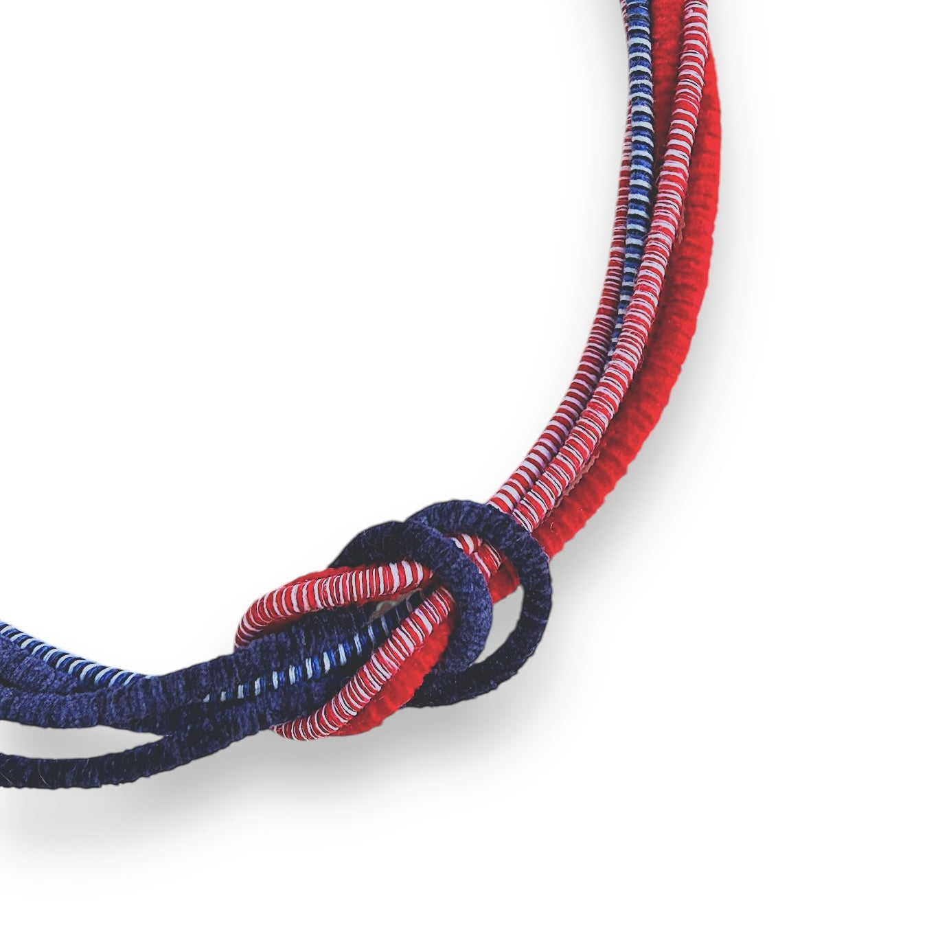 Navy Flame Bib Necklace