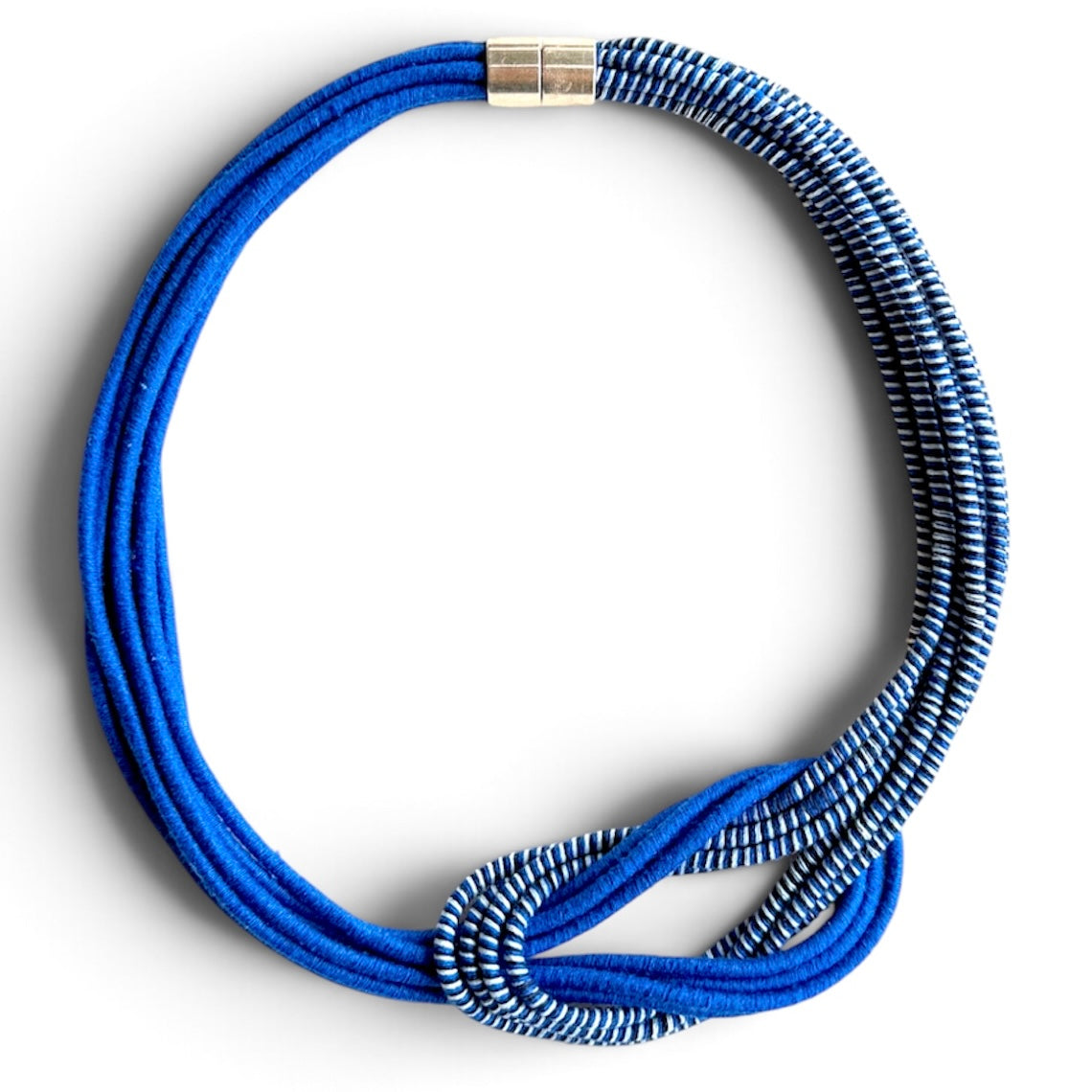 Navy Blue Knot Bib Necklace