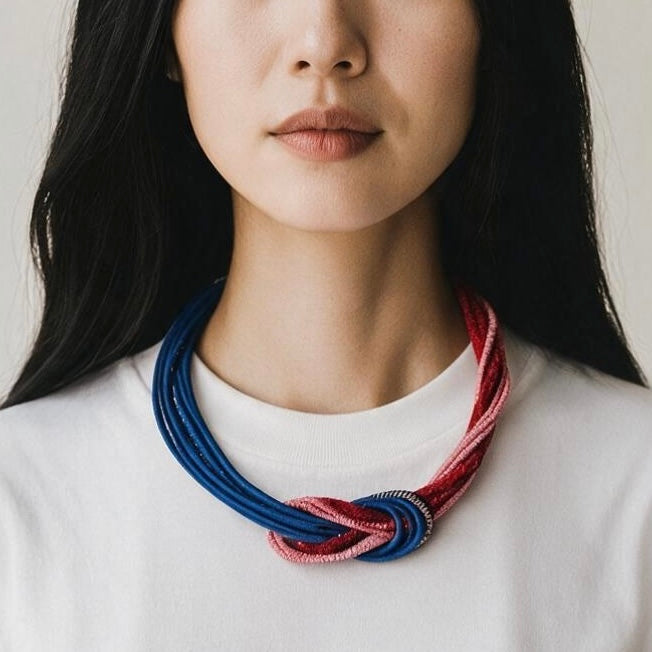 Flame Knot Bib Necklace