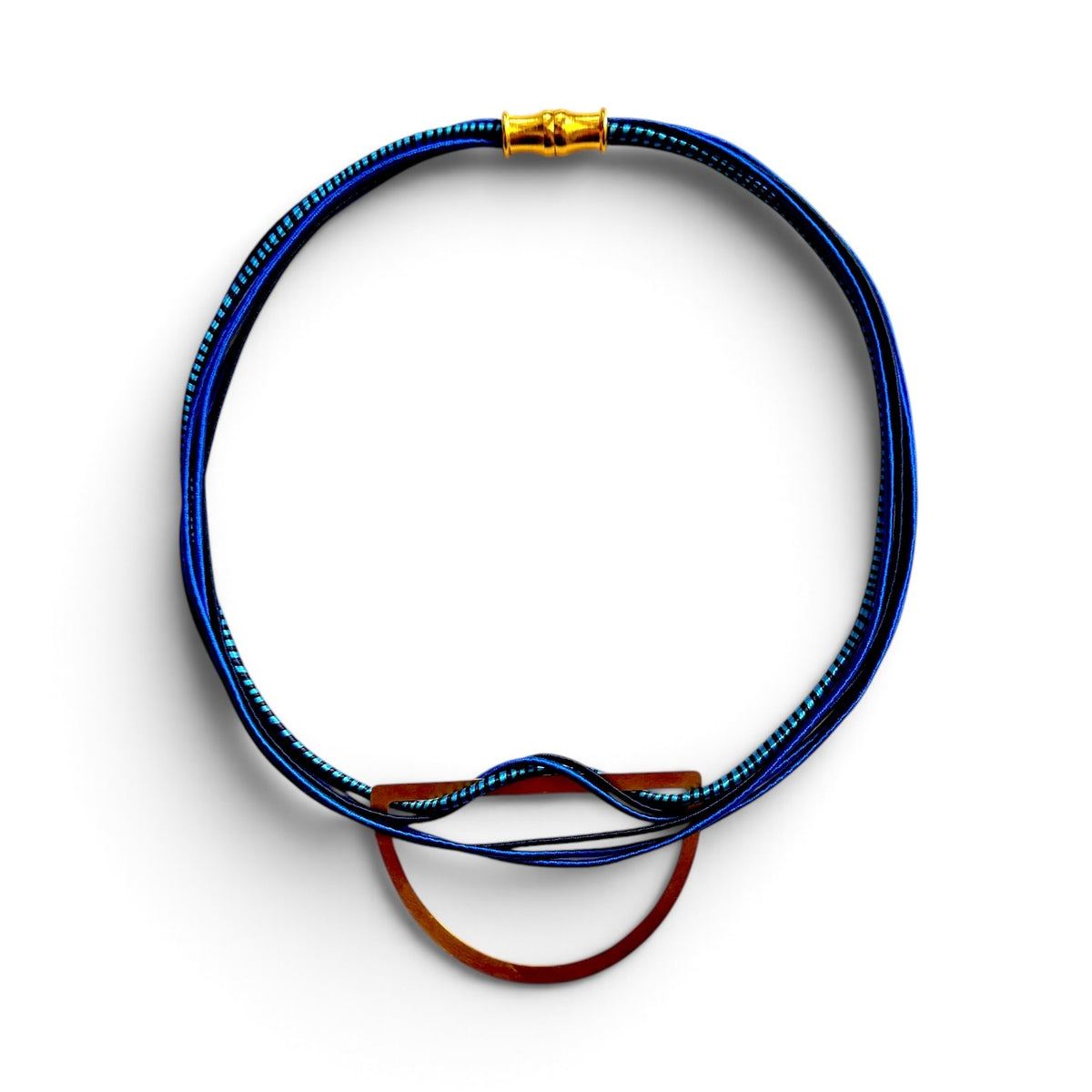 Blue Half-Moon Multi-Strand Necklace