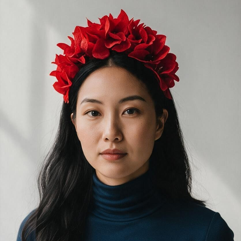Red Bougainvillea Headband