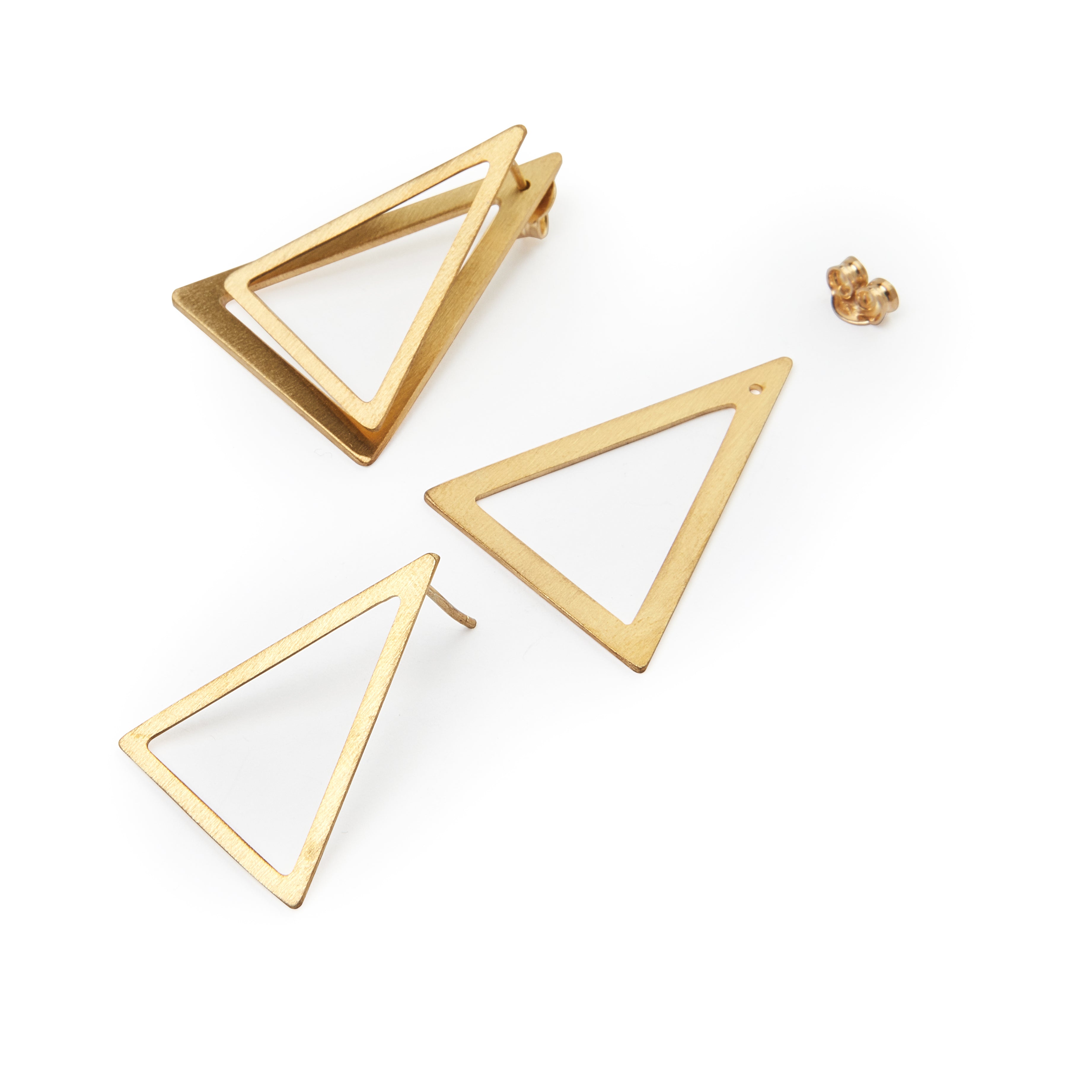 Straight Triangle Ear Jacket Earrings