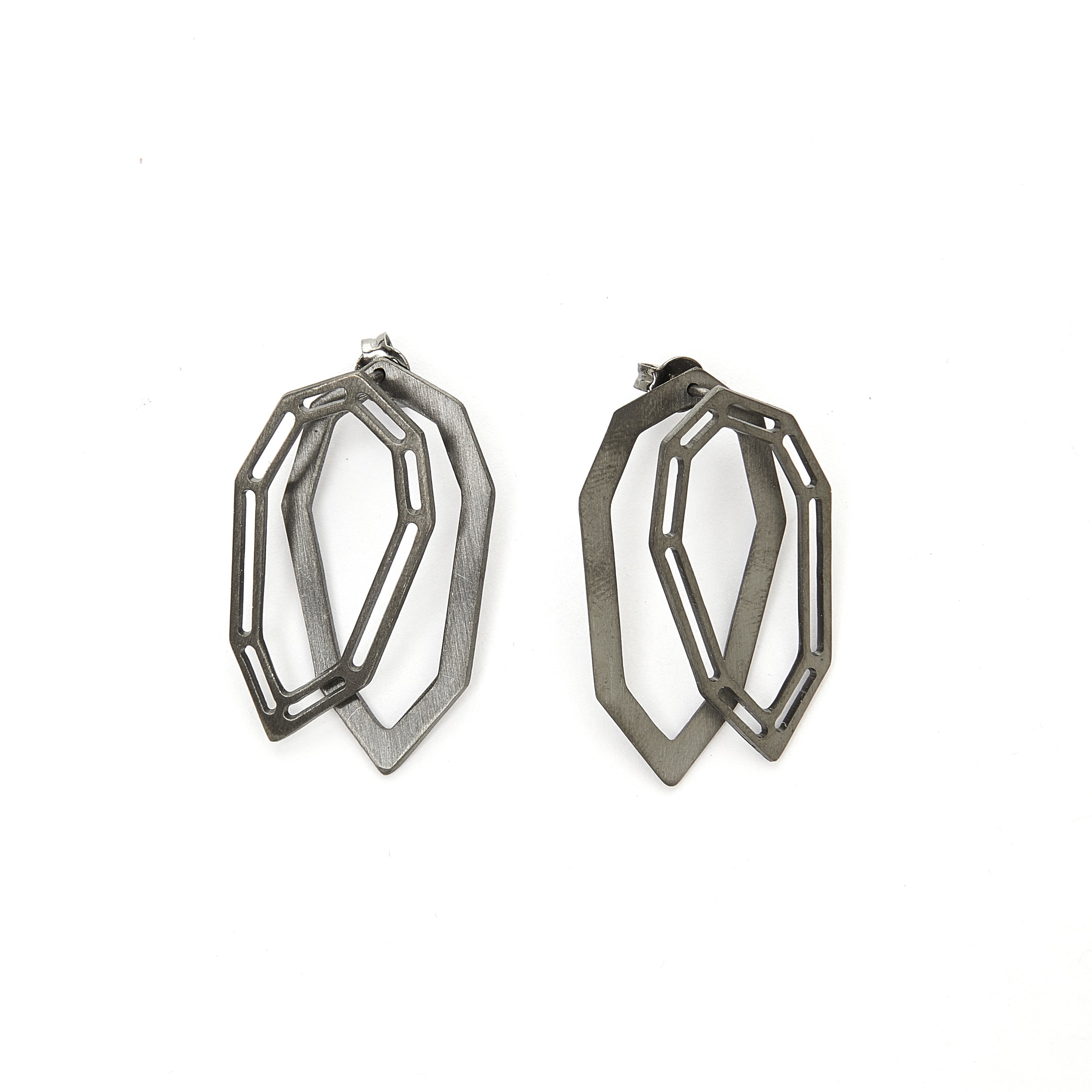 Tear Gem ear jacket earrings