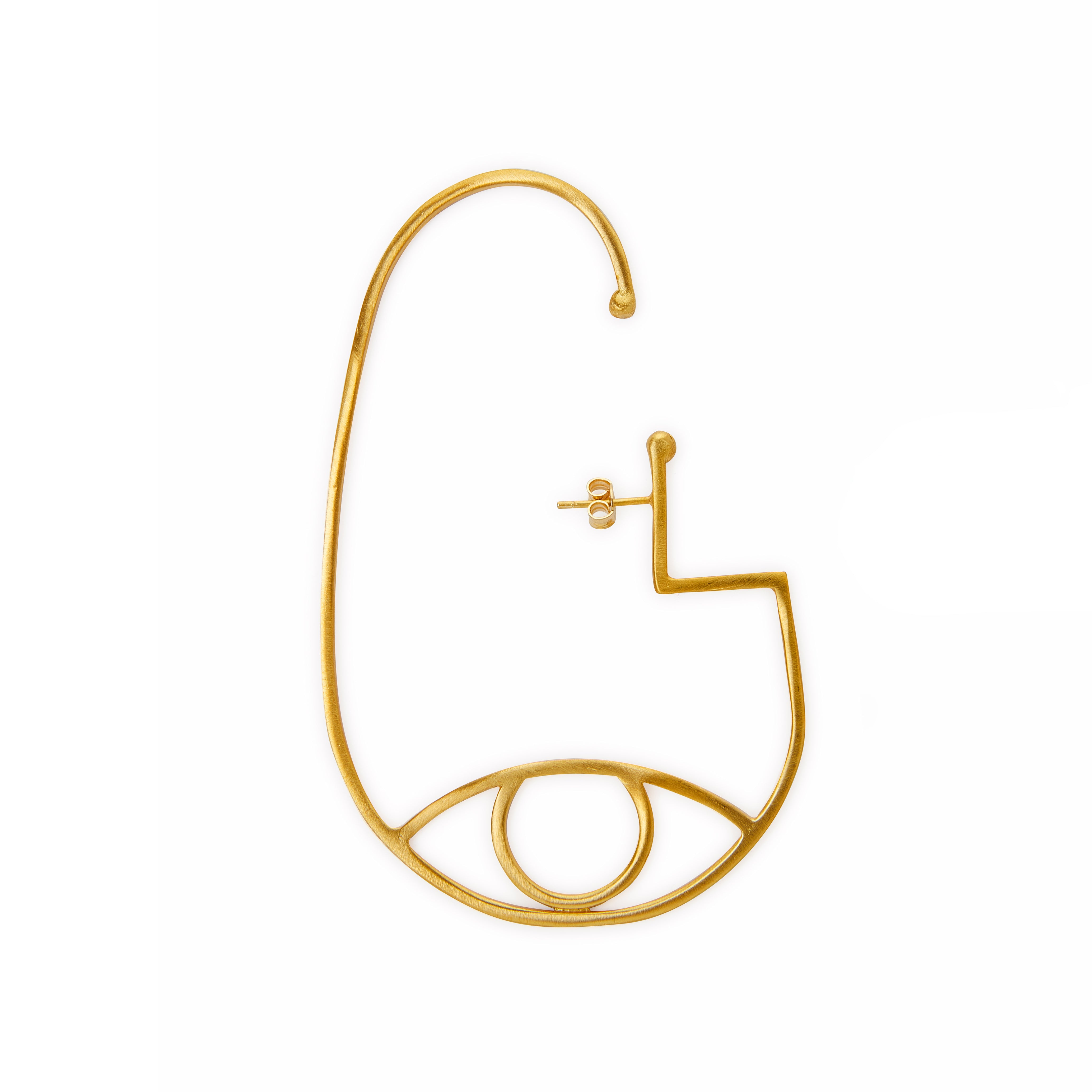 Eye Ear Cuff Einzelohrring Messing