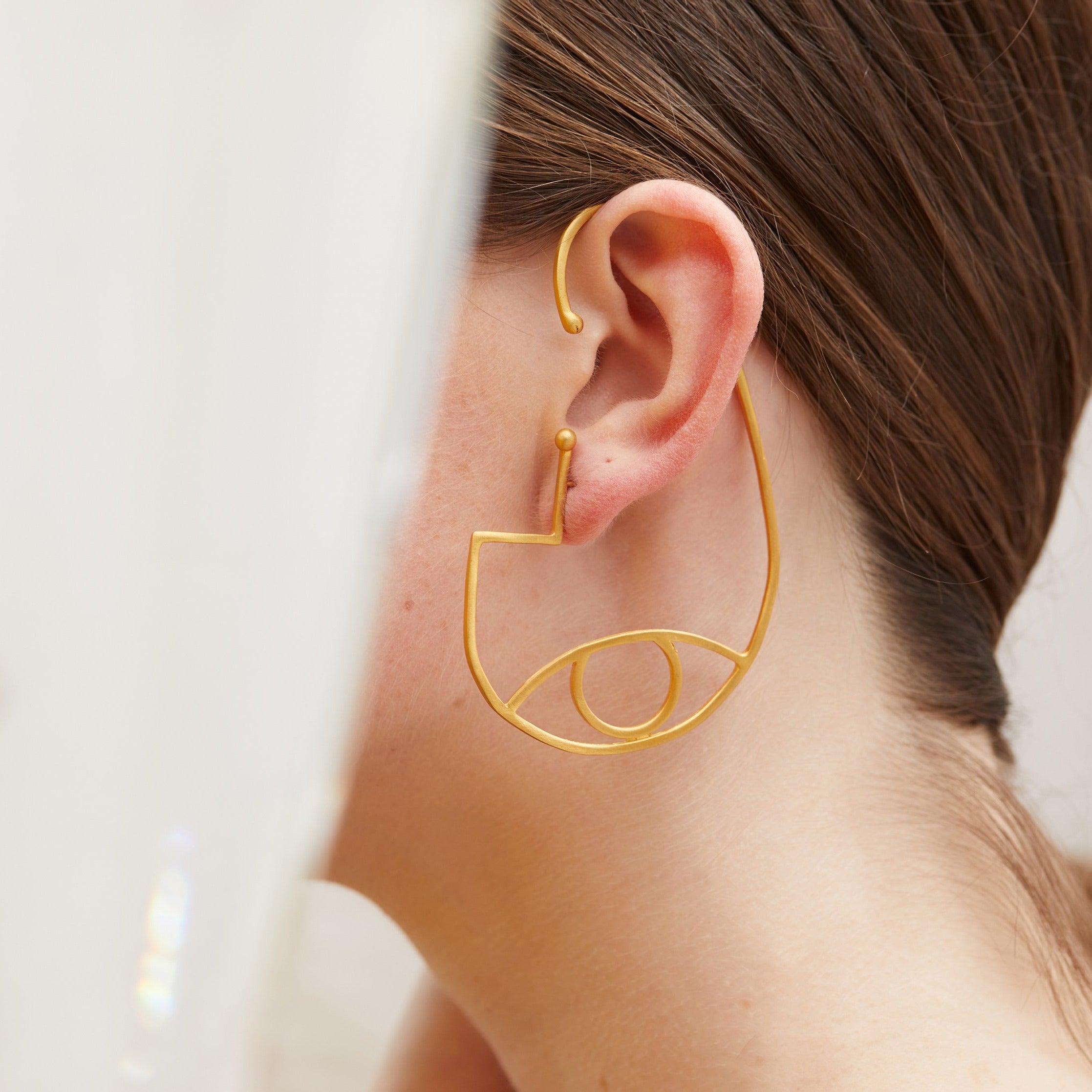 Eye Ear Cuff Single Earring Brass
