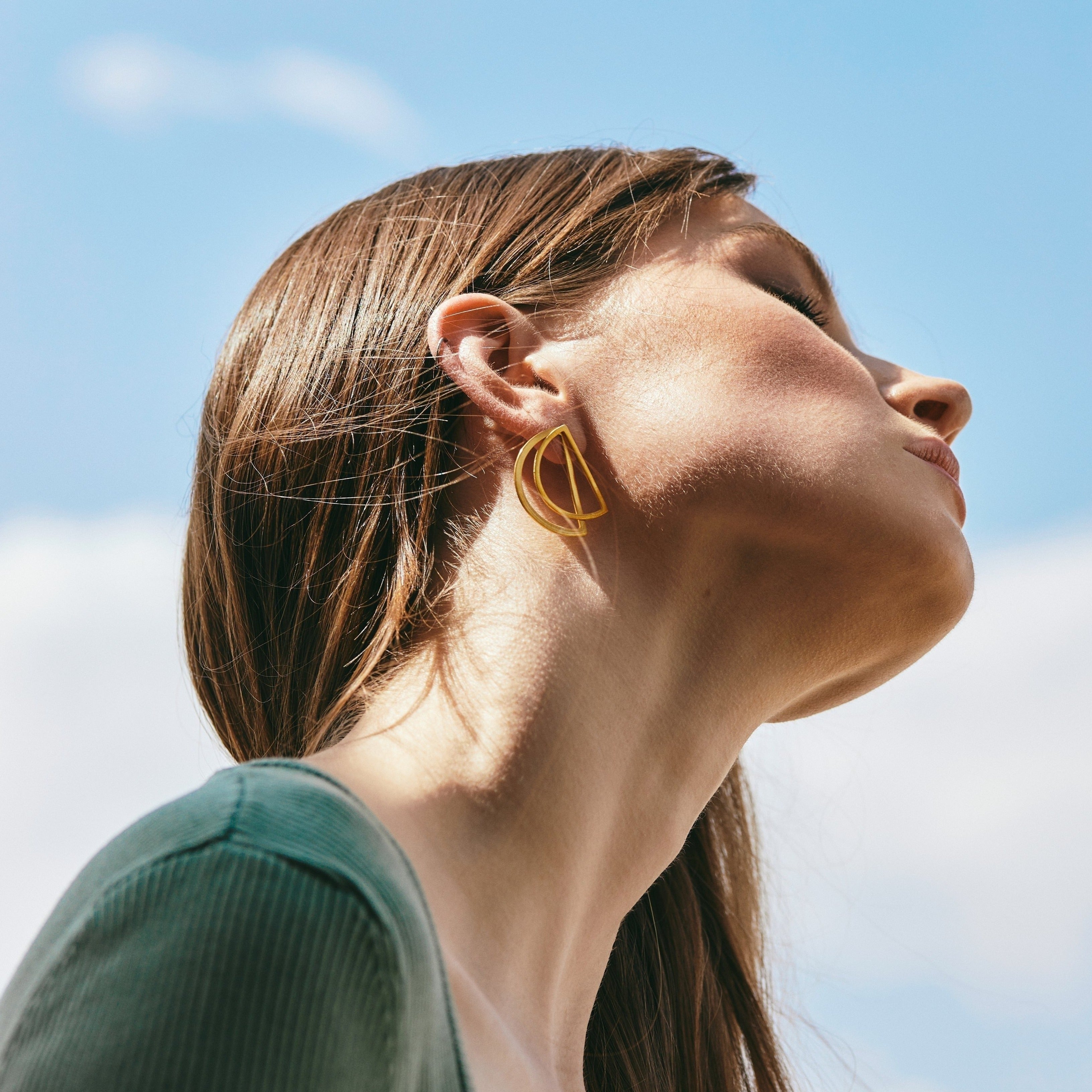 Half Moon Ear Jacket Earrings