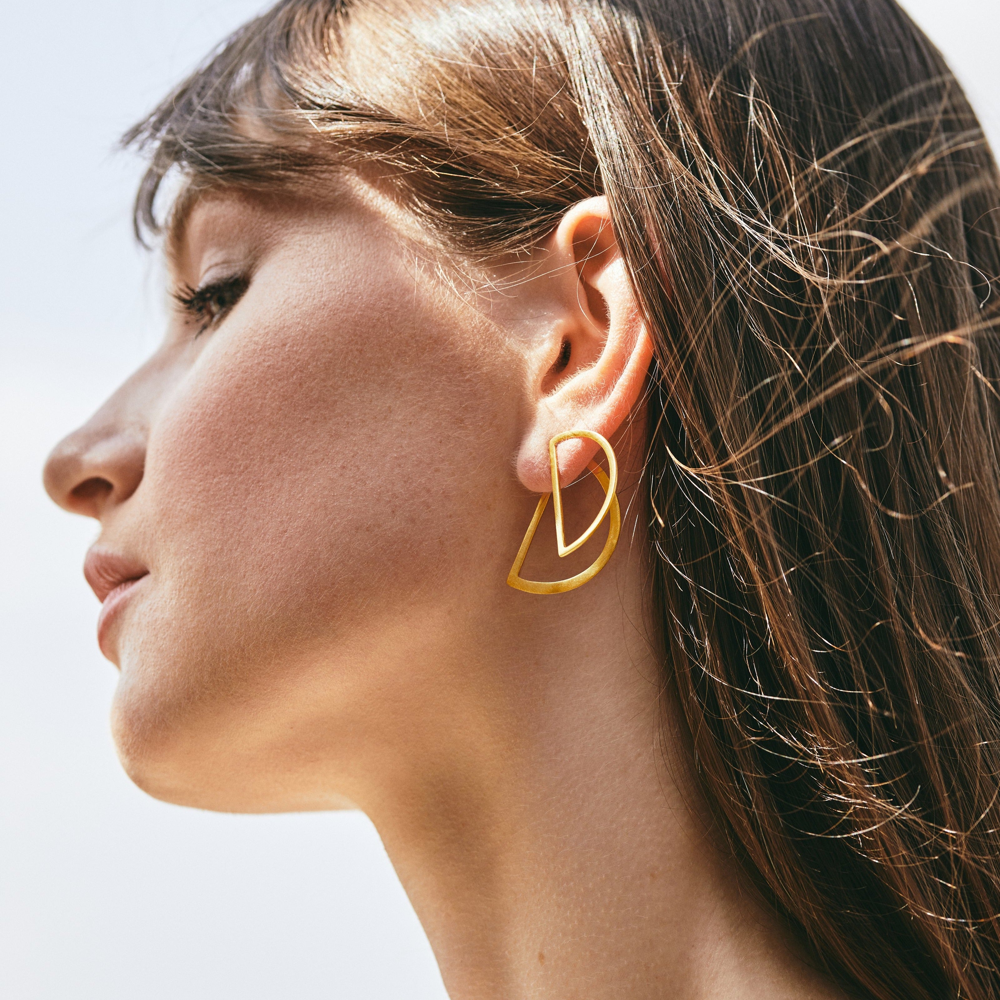 Half Moon Ear Jacket Earrings