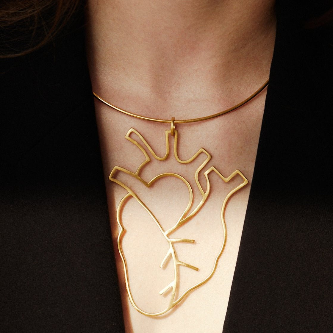 Human Heart Collar Necklace