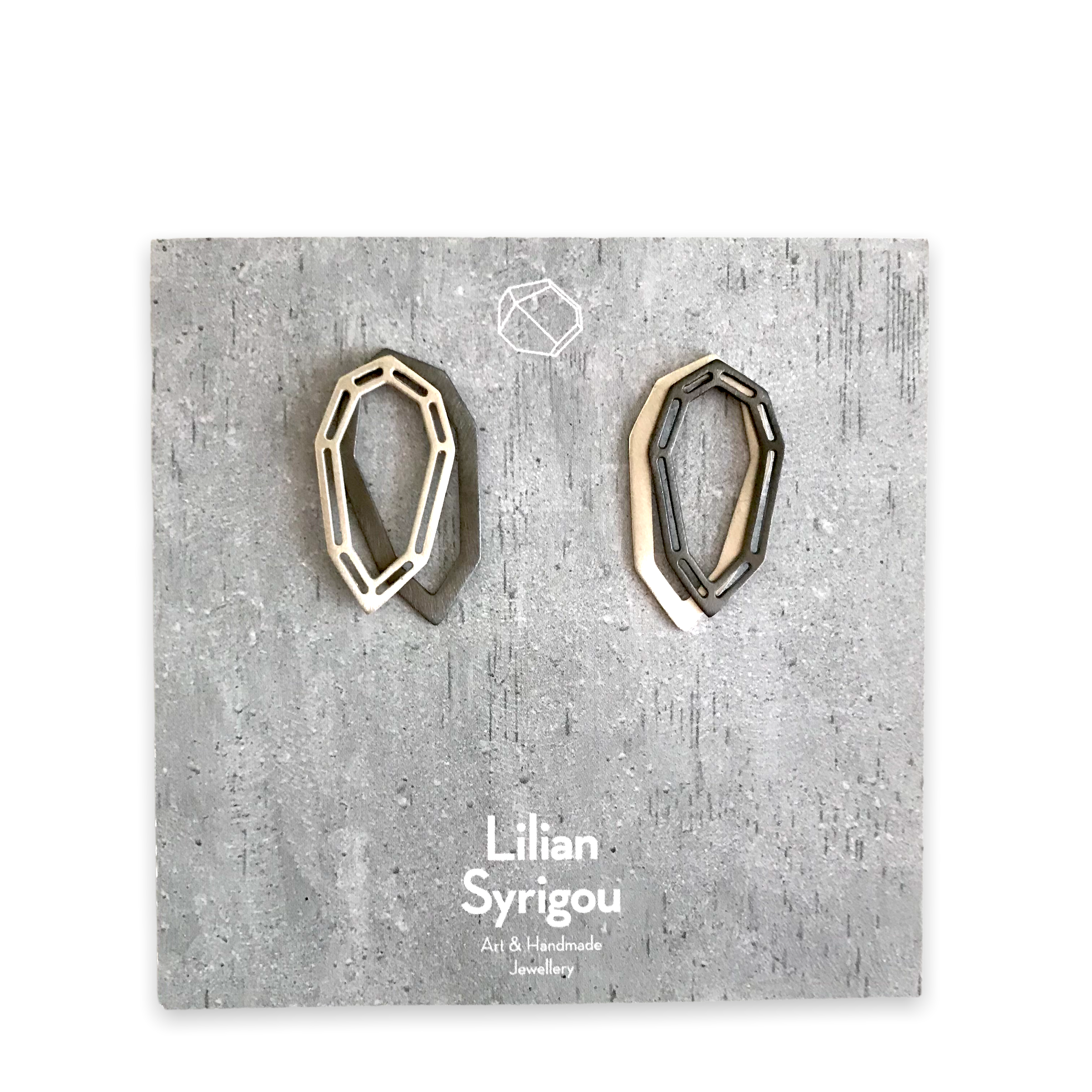 Tear Gem ear jacket earrings