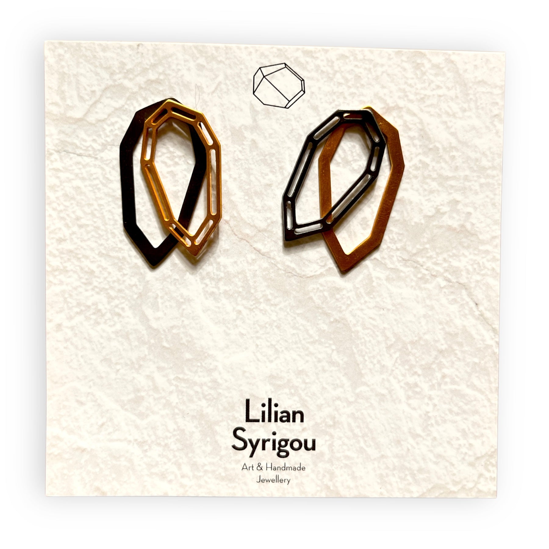 Tear Gem ear jacket earrings