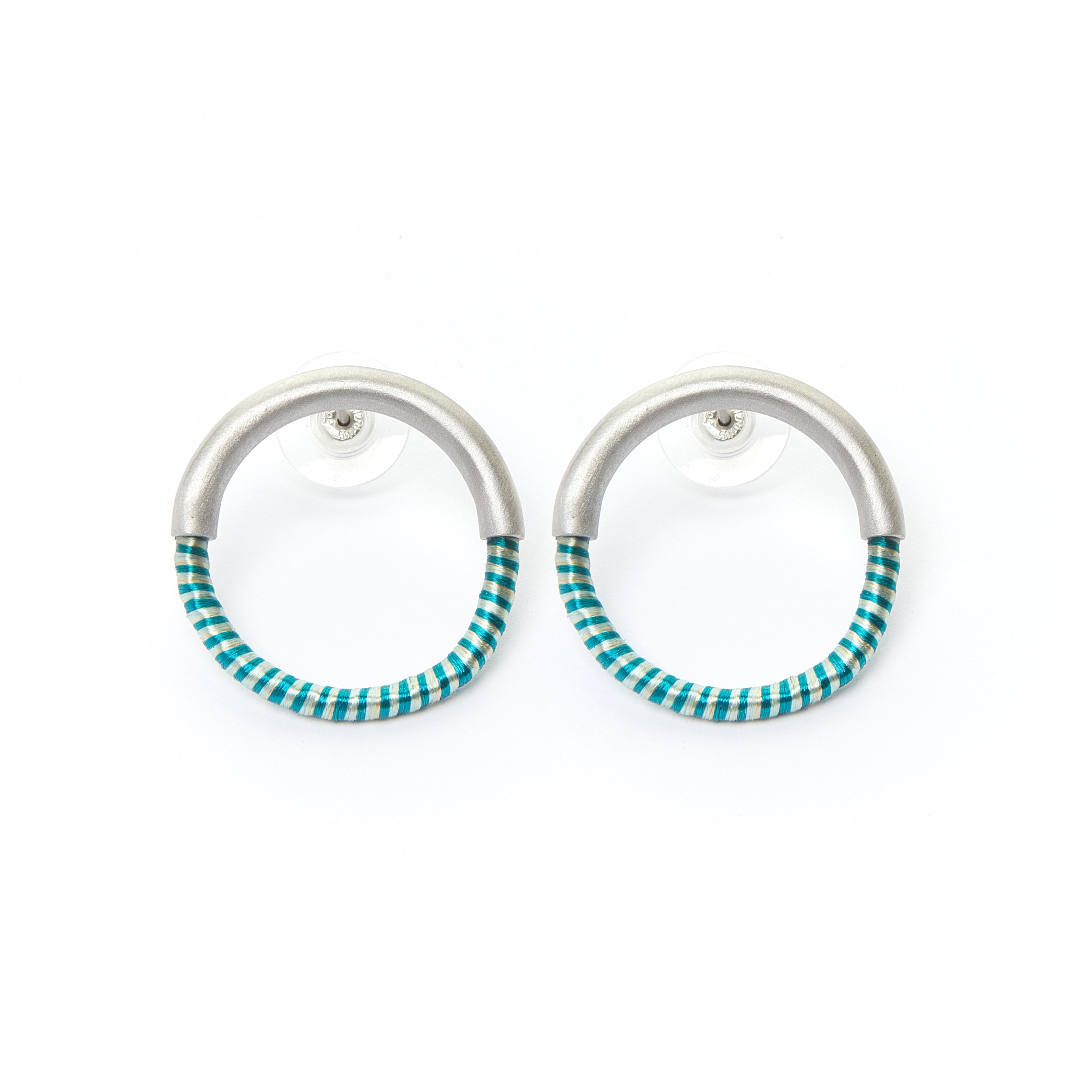 50/50 circle stud earrings S