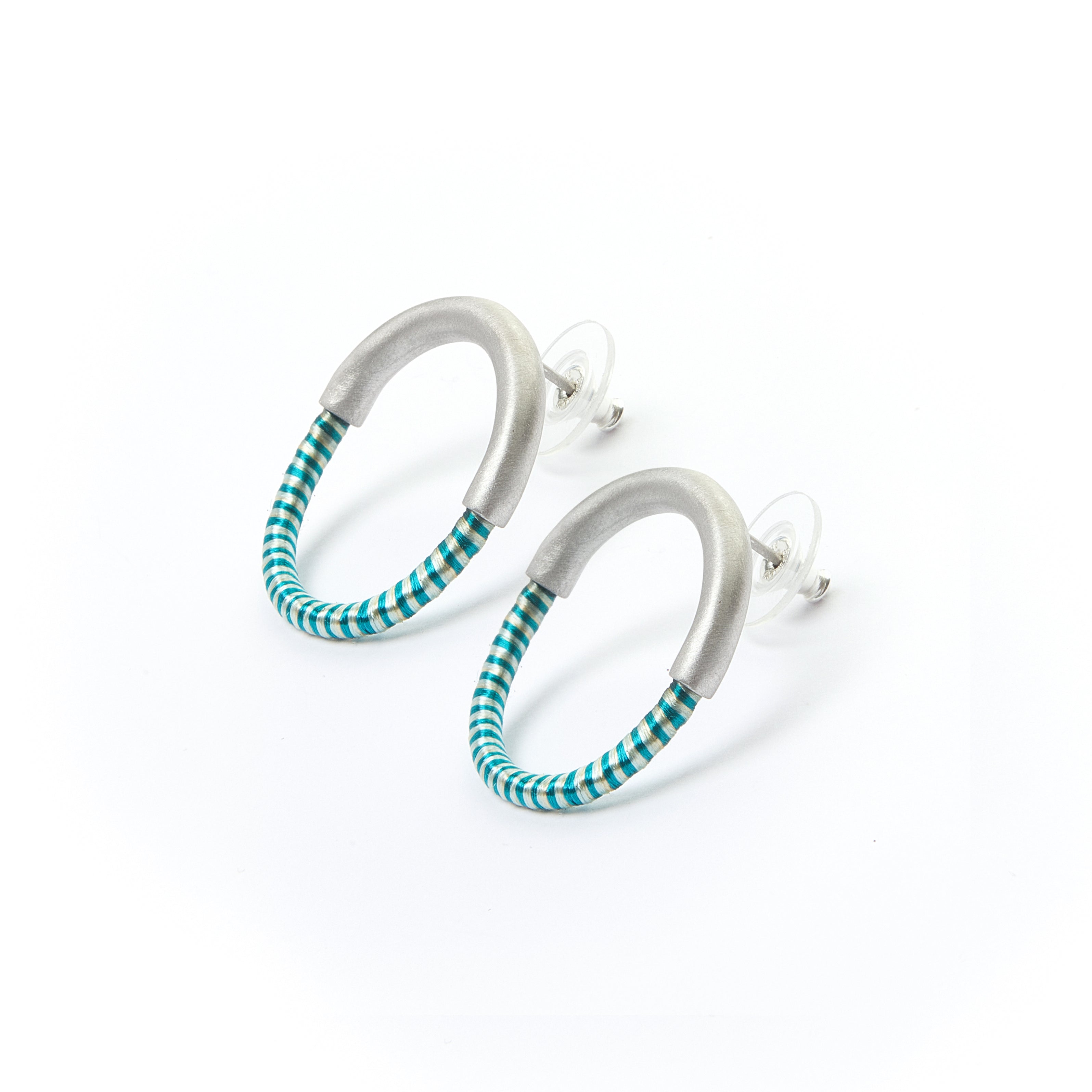 50/50 circle stud earrings S