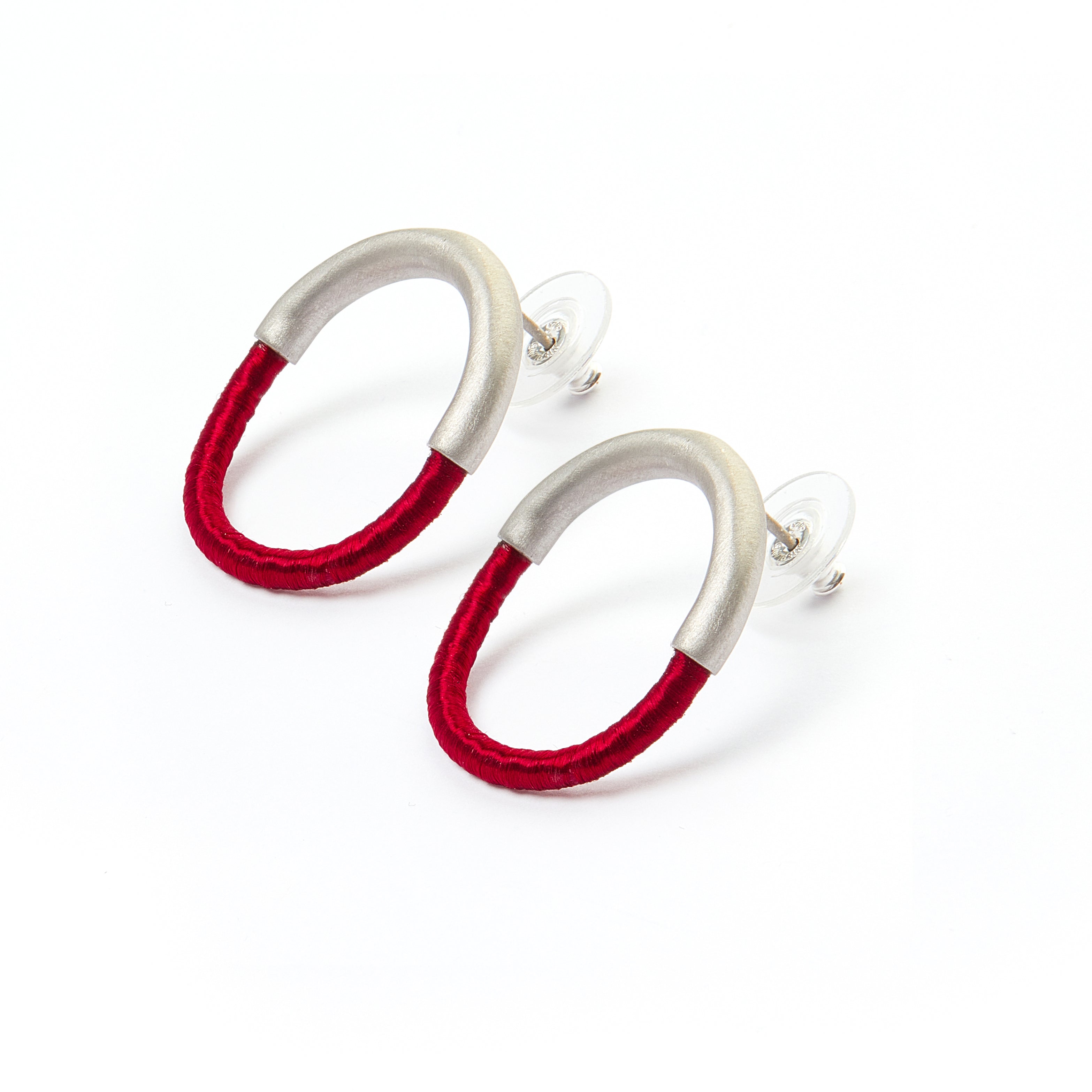50/50 circle stud earrings S
