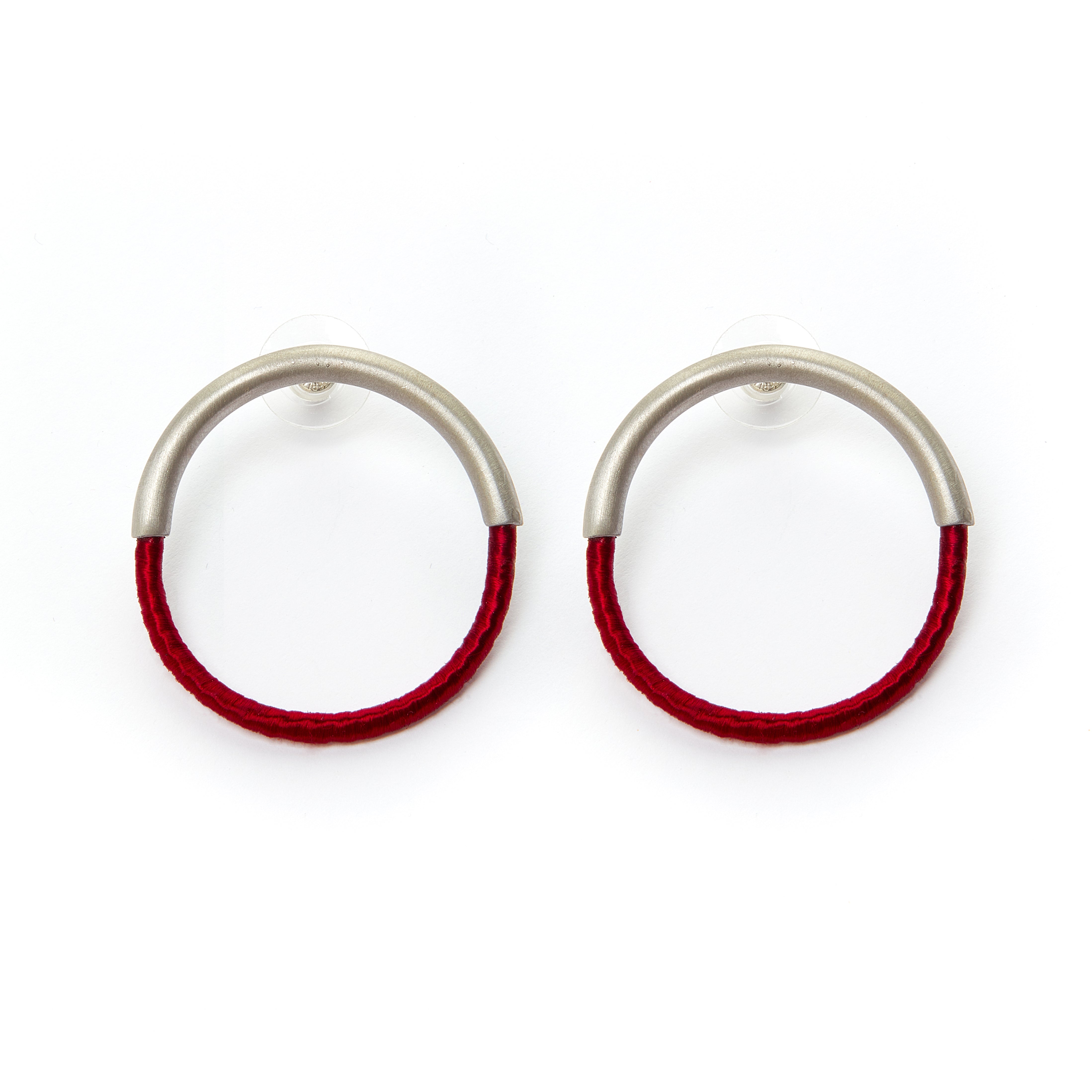 50/50 circle stud earrings L