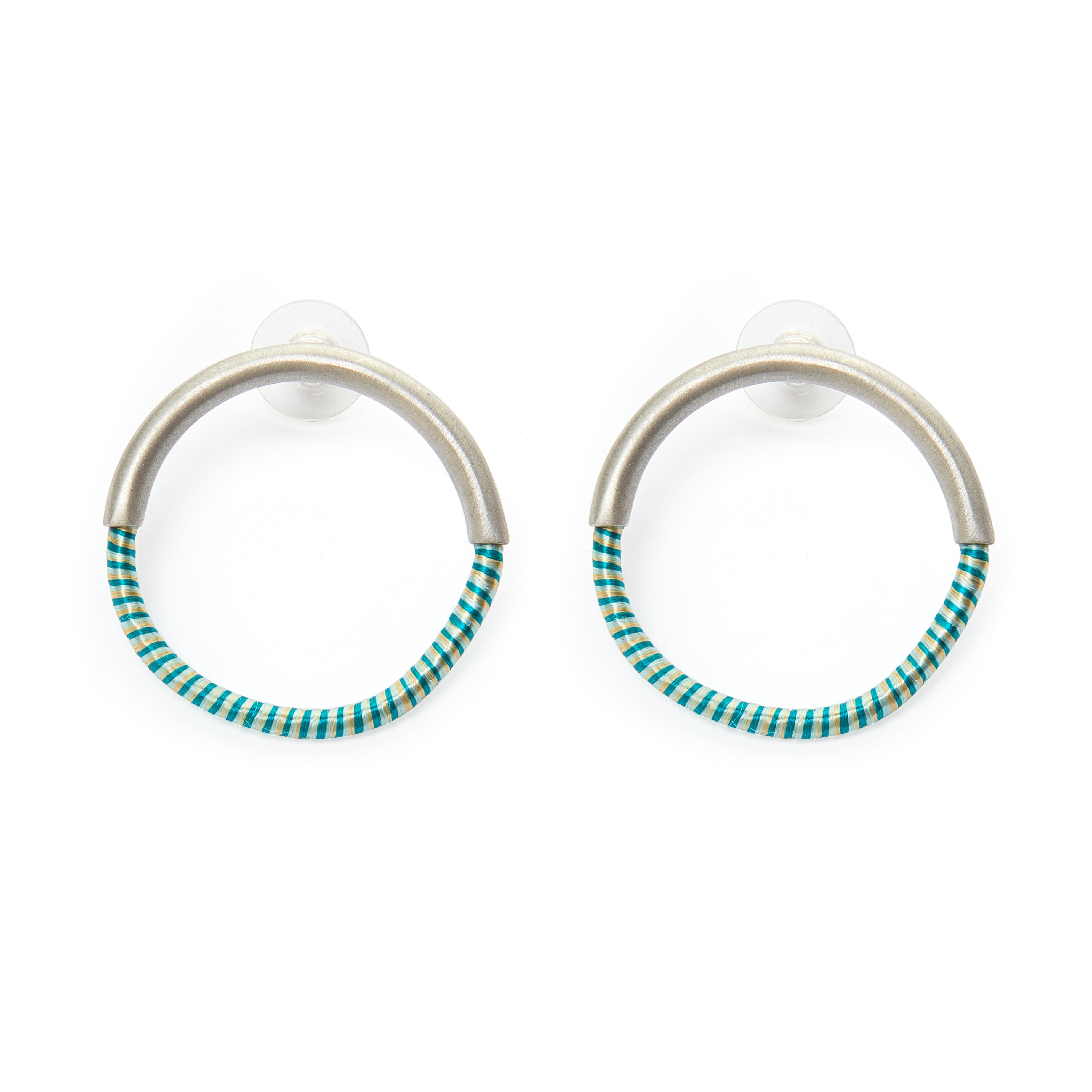 50/50 circle stud earrings L
