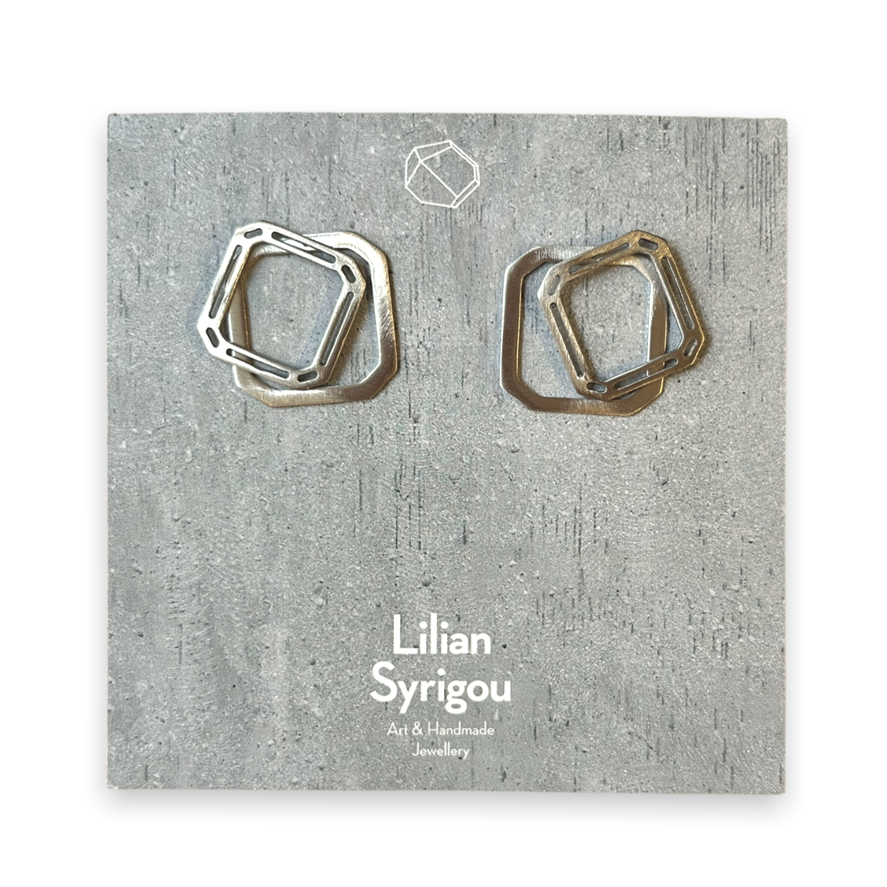 Square Gem ear jacket earrings