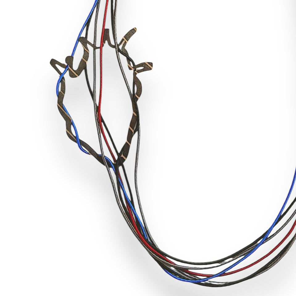 Blue Anatomical Heart Multi Bib Necklace