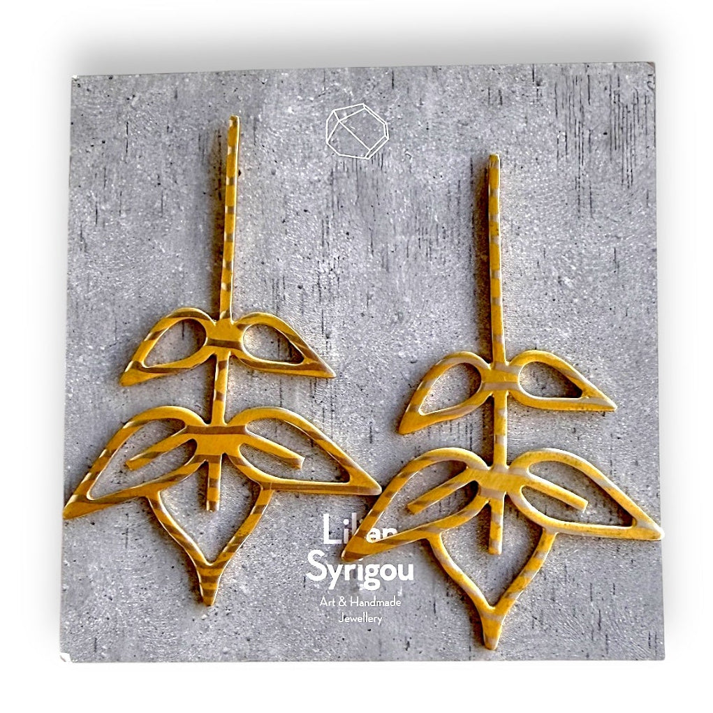 Ash tree earrings (enface version)