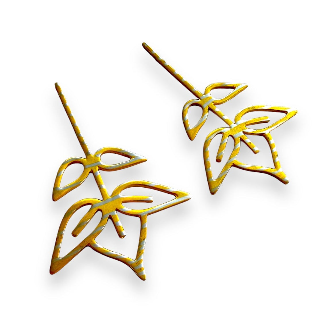 Ash tree earrings (enface version)