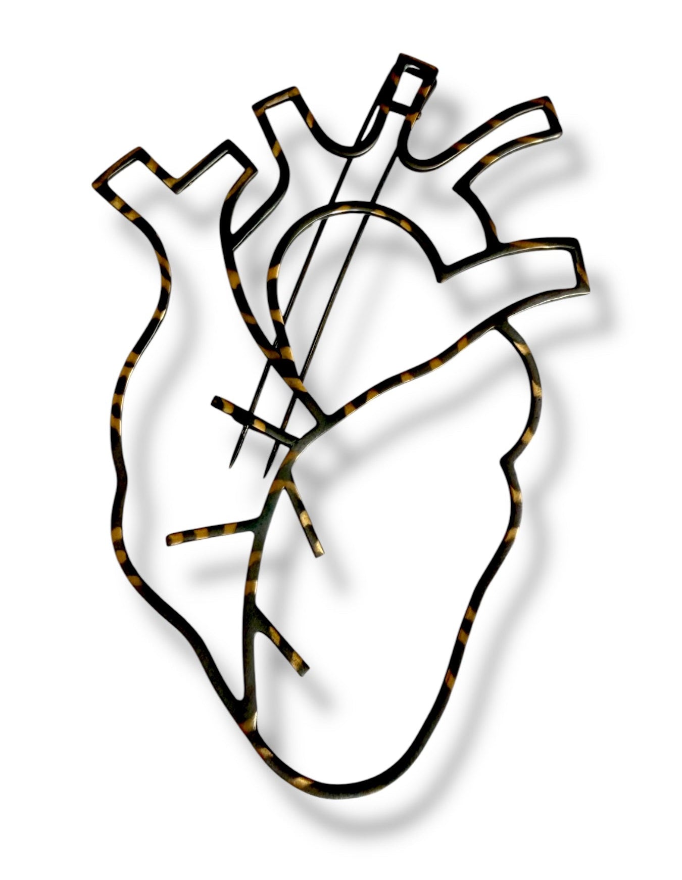 Zebra Effect Human Heart Brooch