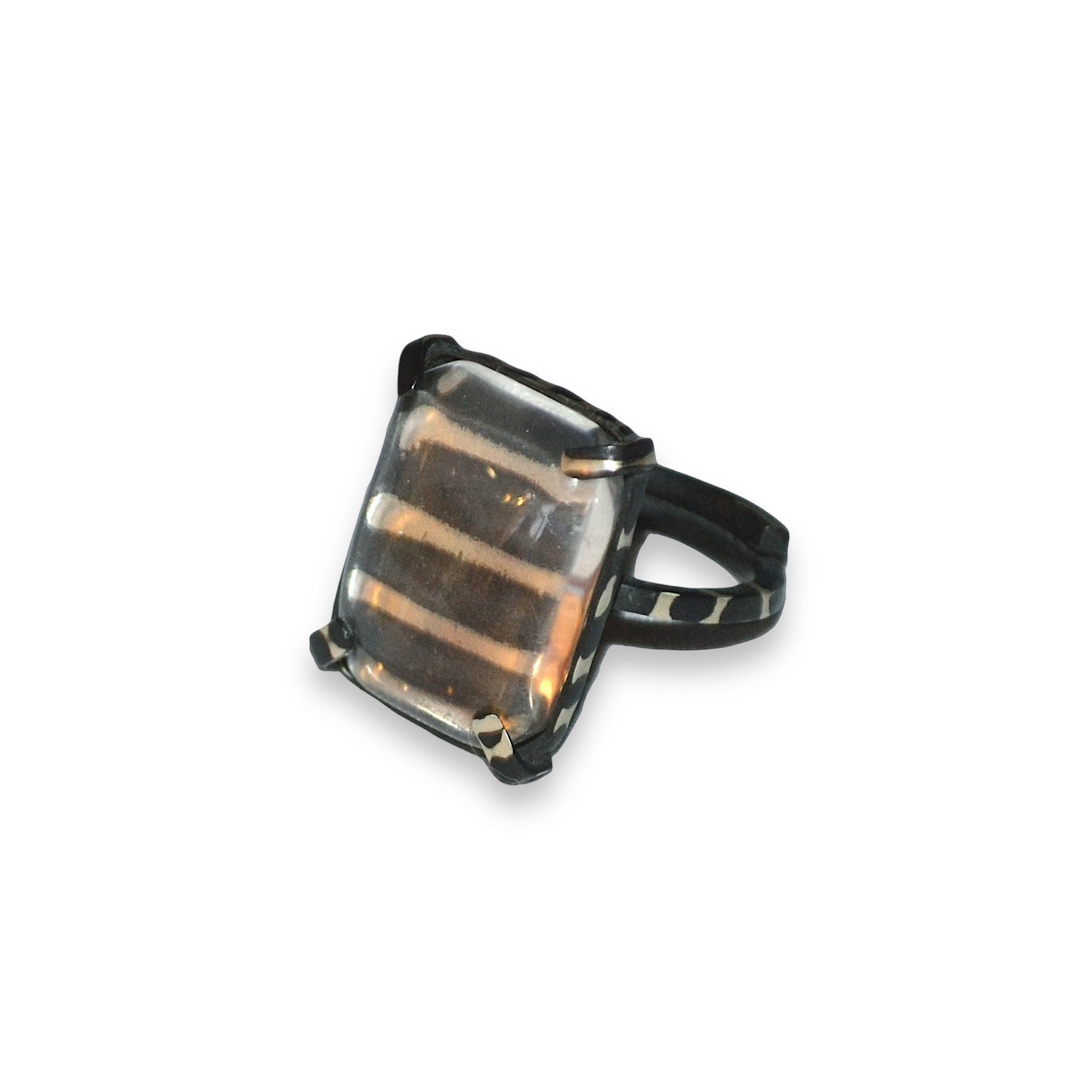 Zebra Clear Quartz Ring