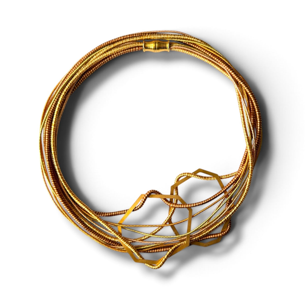 Golden Orbit Multi-Strand Necklace