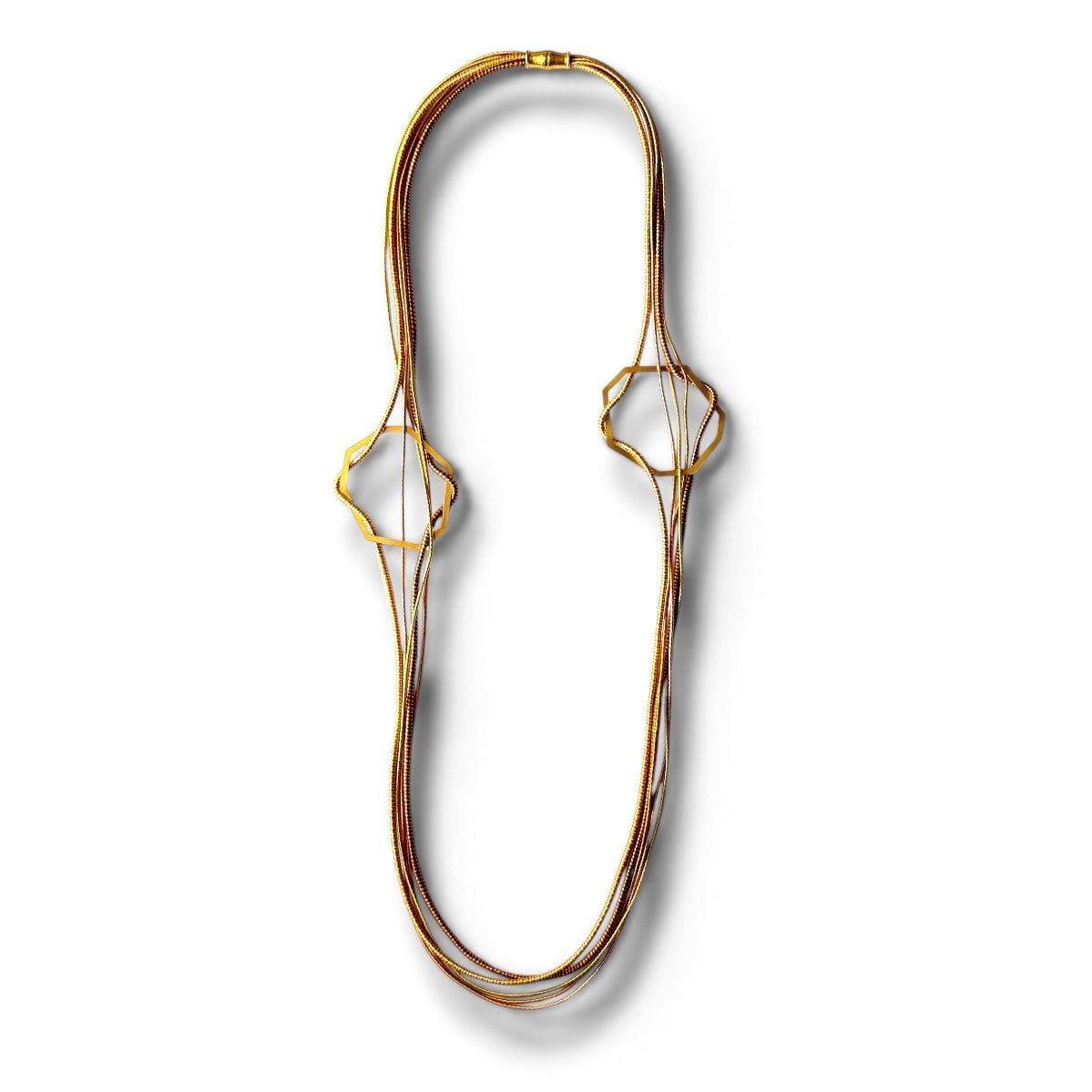 Golden Orbit Multi-Strand Necklace