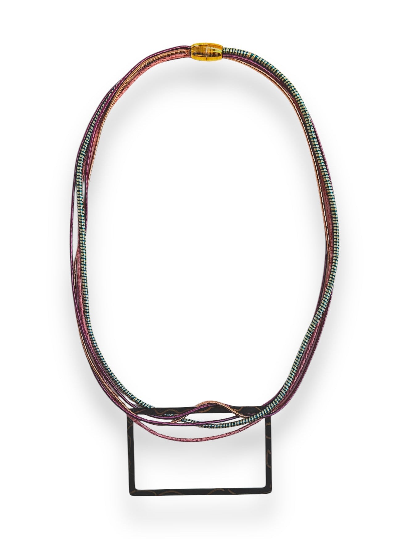 Rectangle Bib Necklace (Pink)