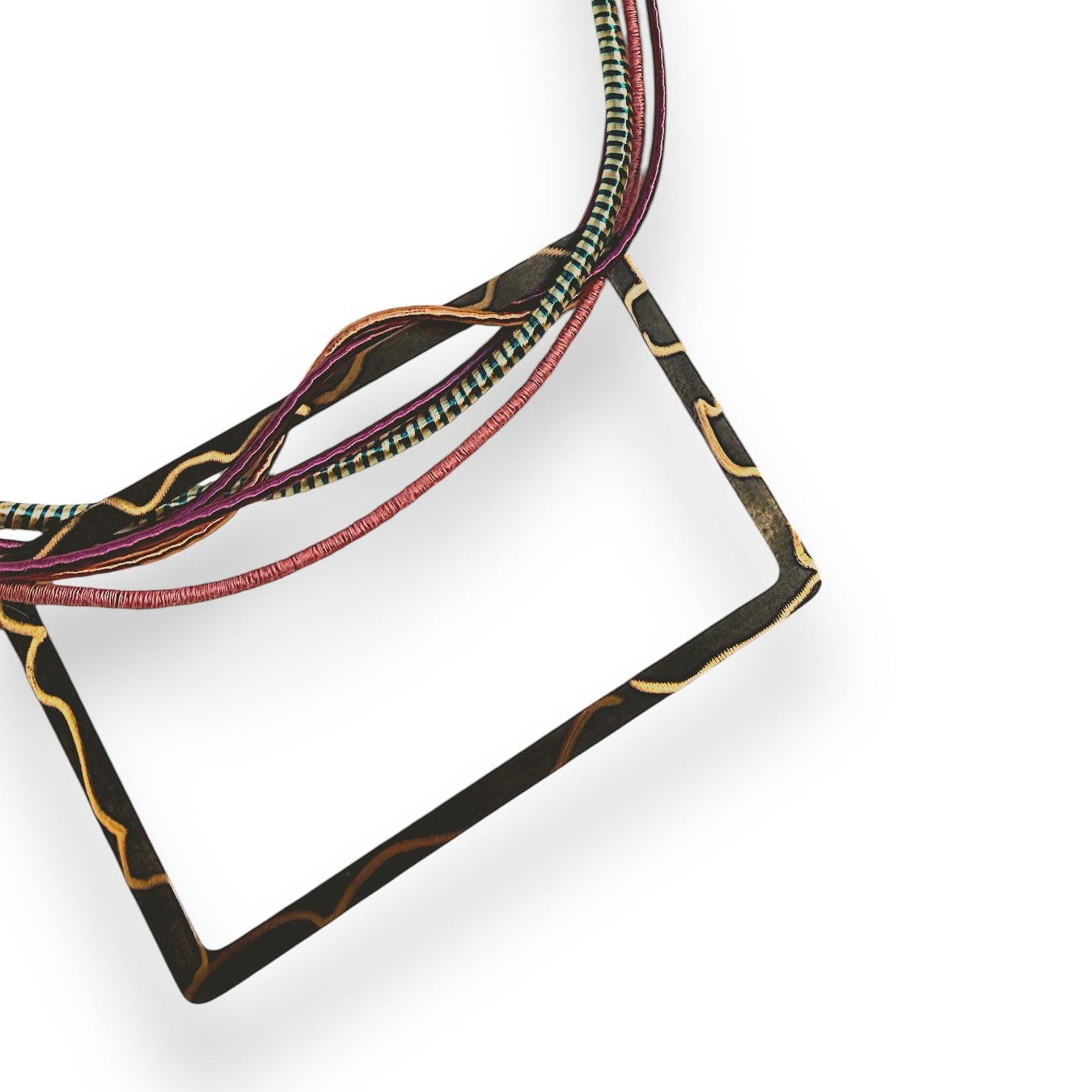 Rectangle Bib Necklace (Pink)