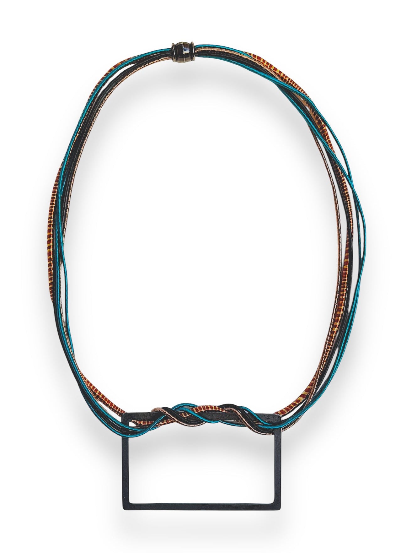 Rectangle Bib Necklace (Turquoise)