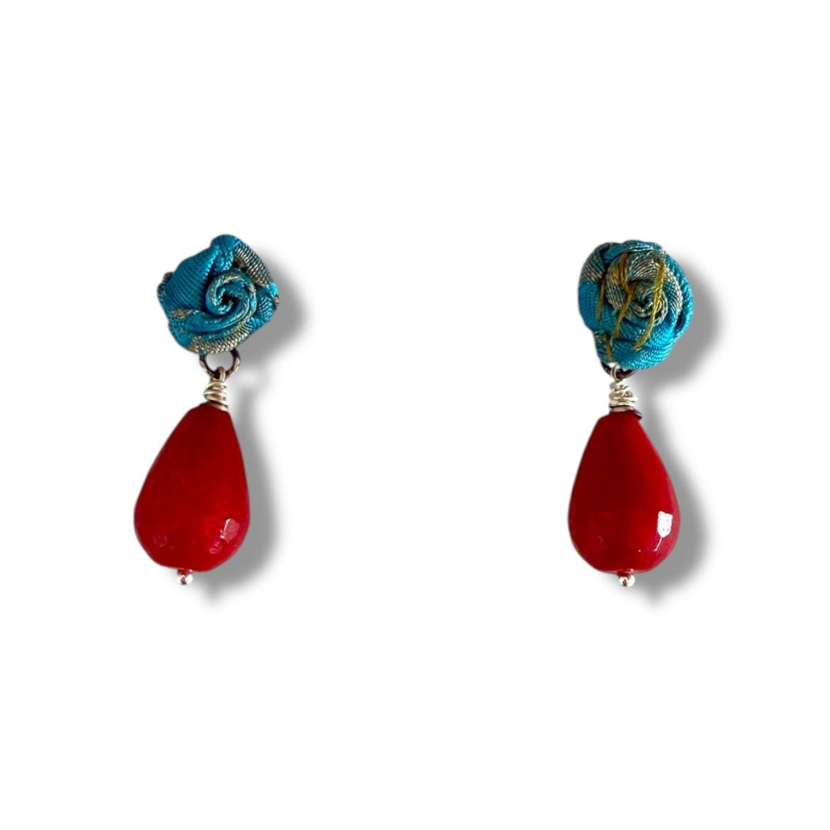 Blue Bloom Drop Earrings