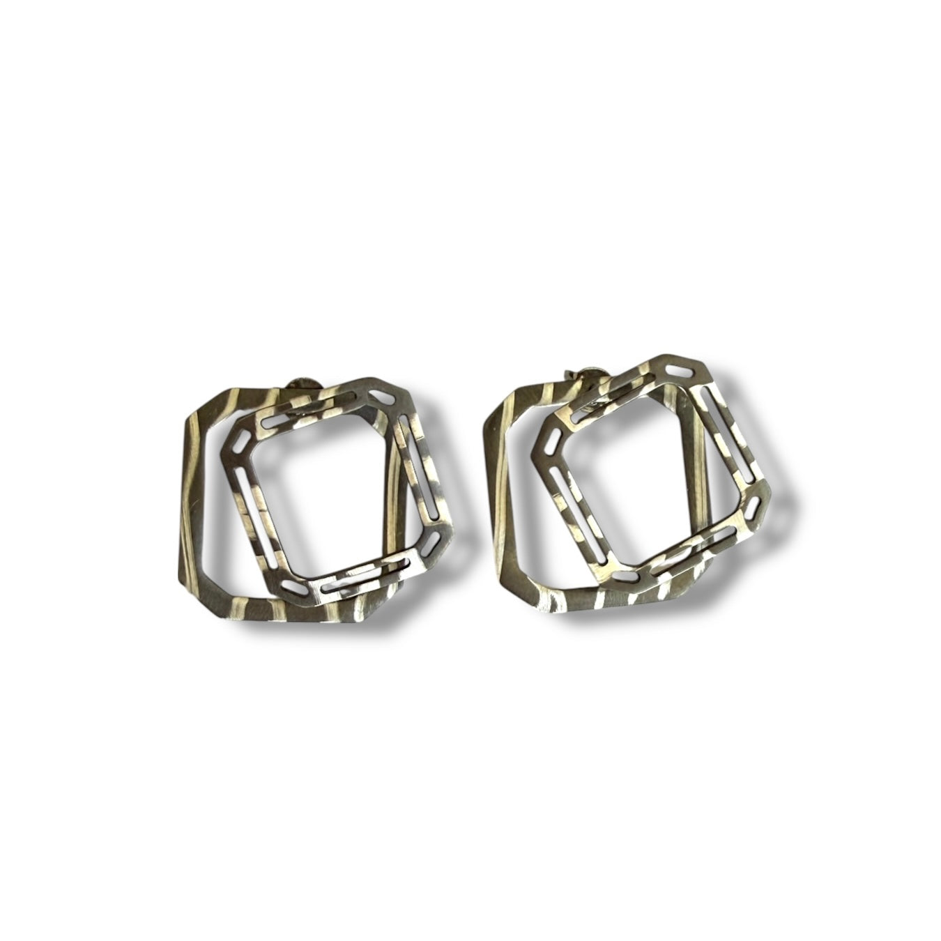 Square Gem ear jacket earrings