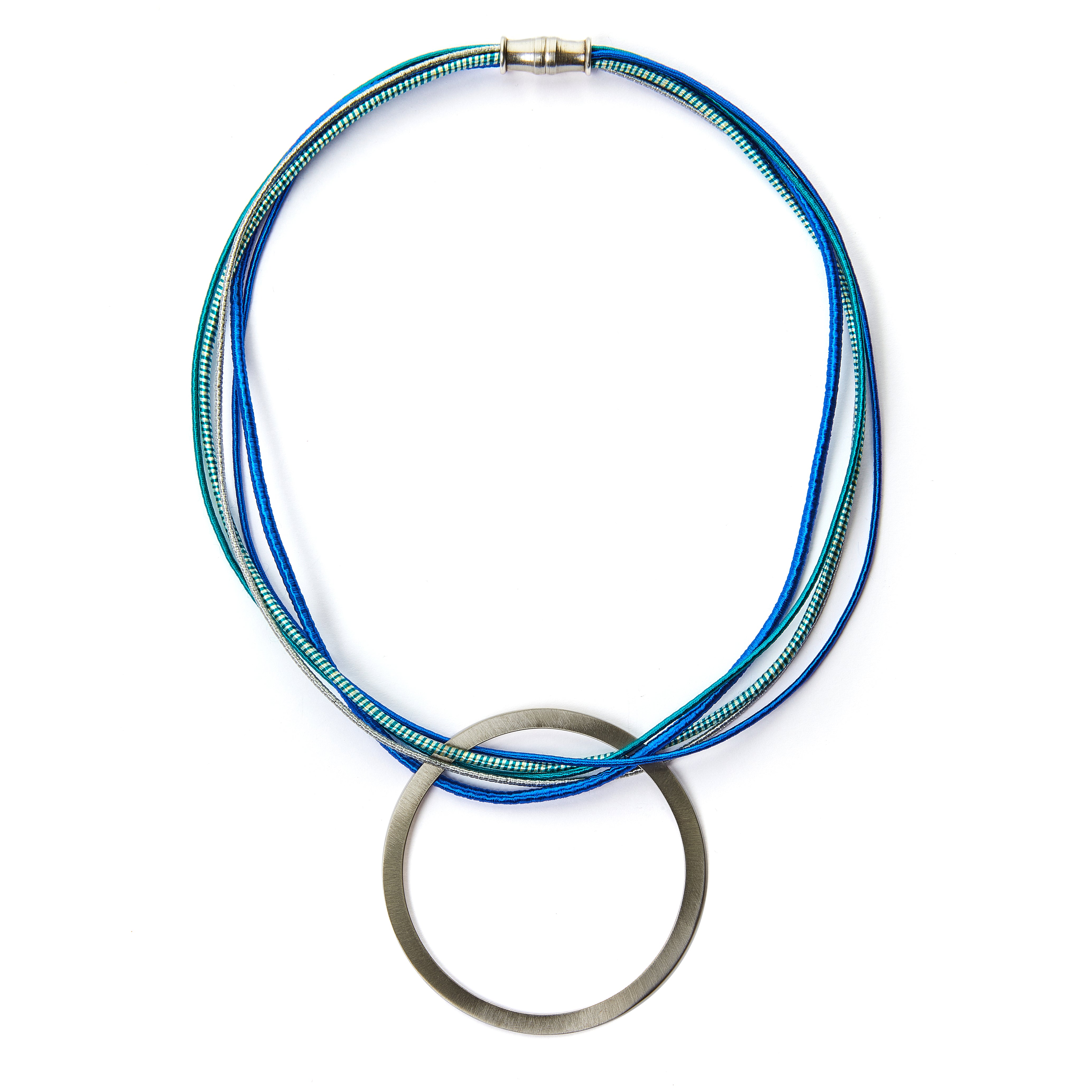Circle Multi Strand Necklace (Turquoise)