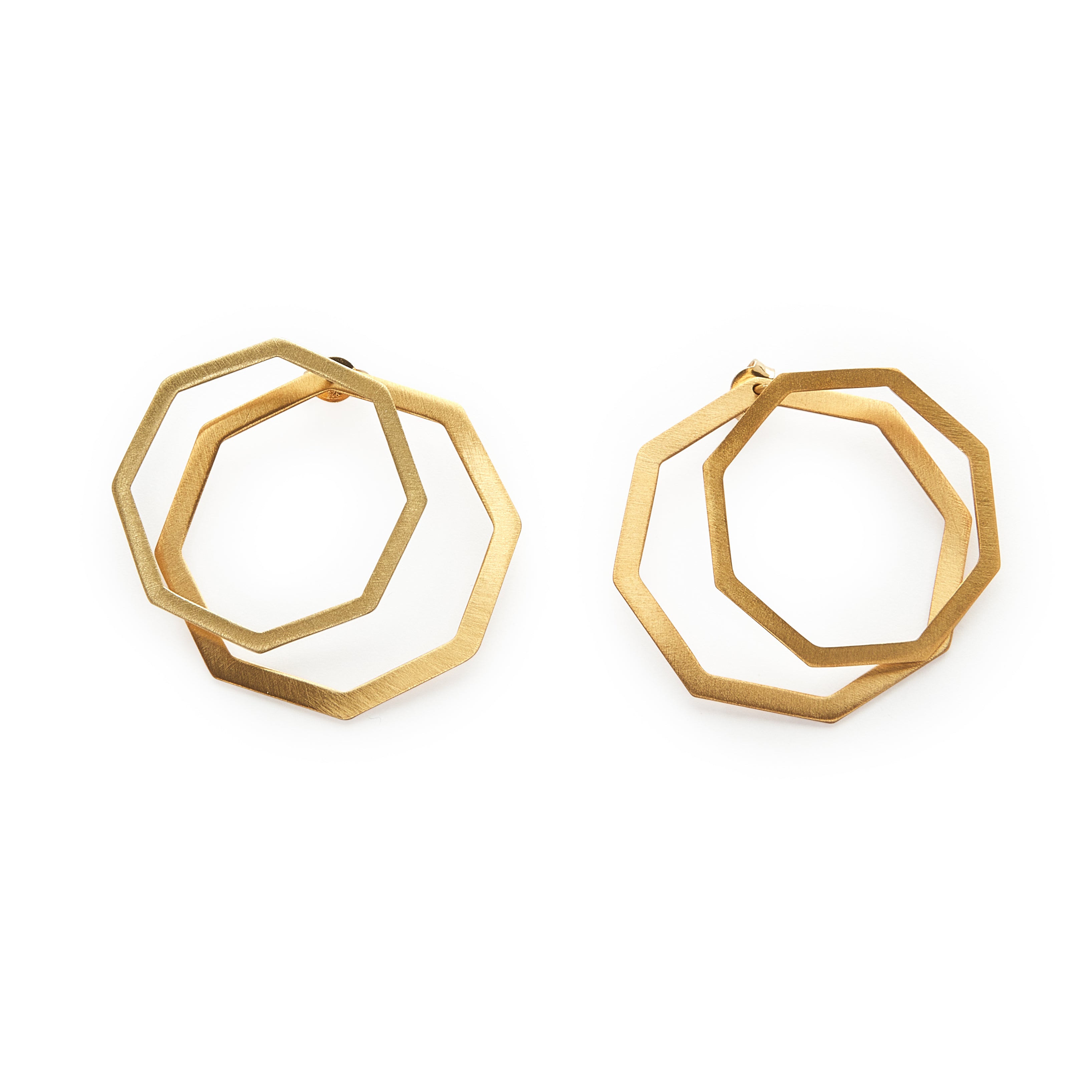 Polygon ear jacket earrings