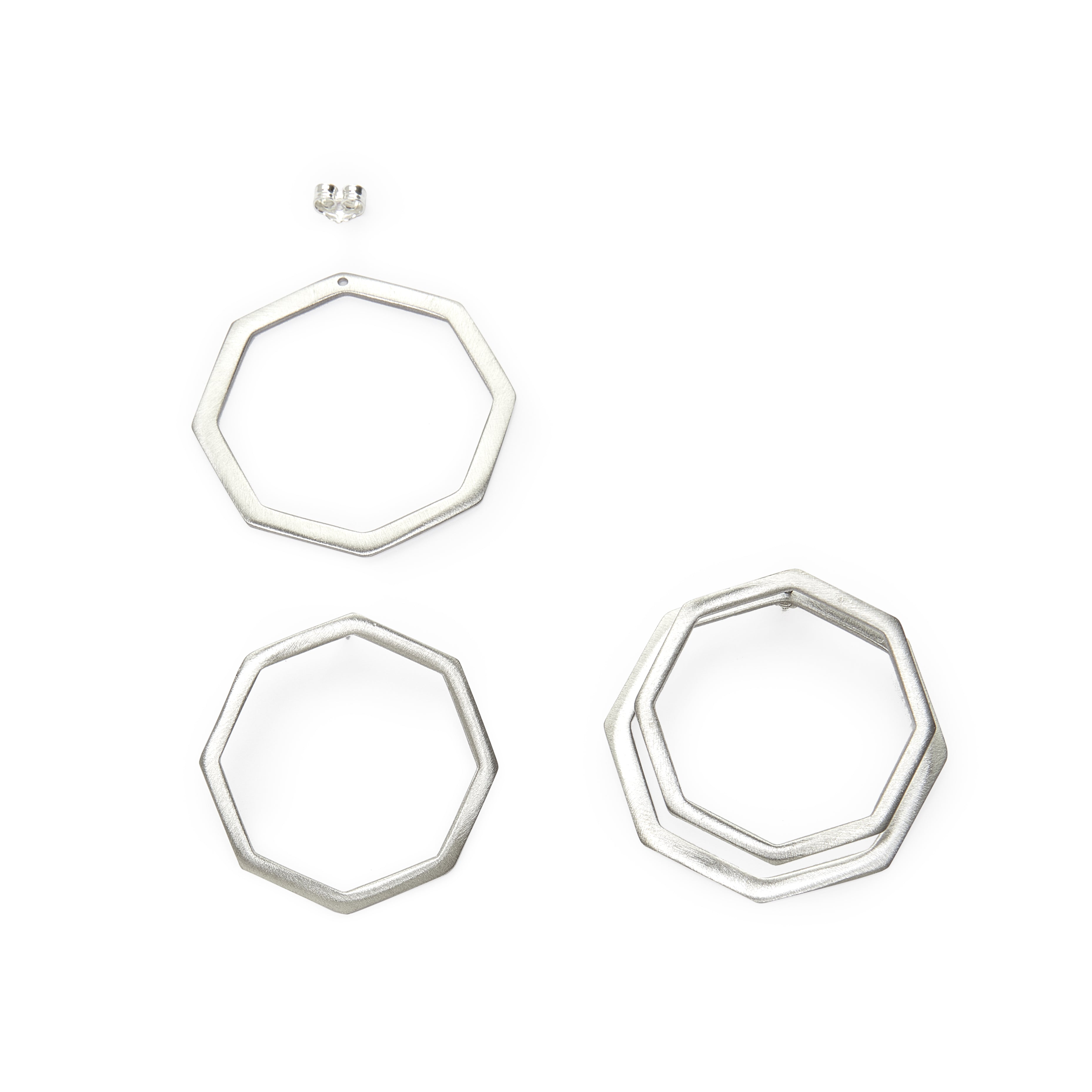 Polygon ear jacket earrings