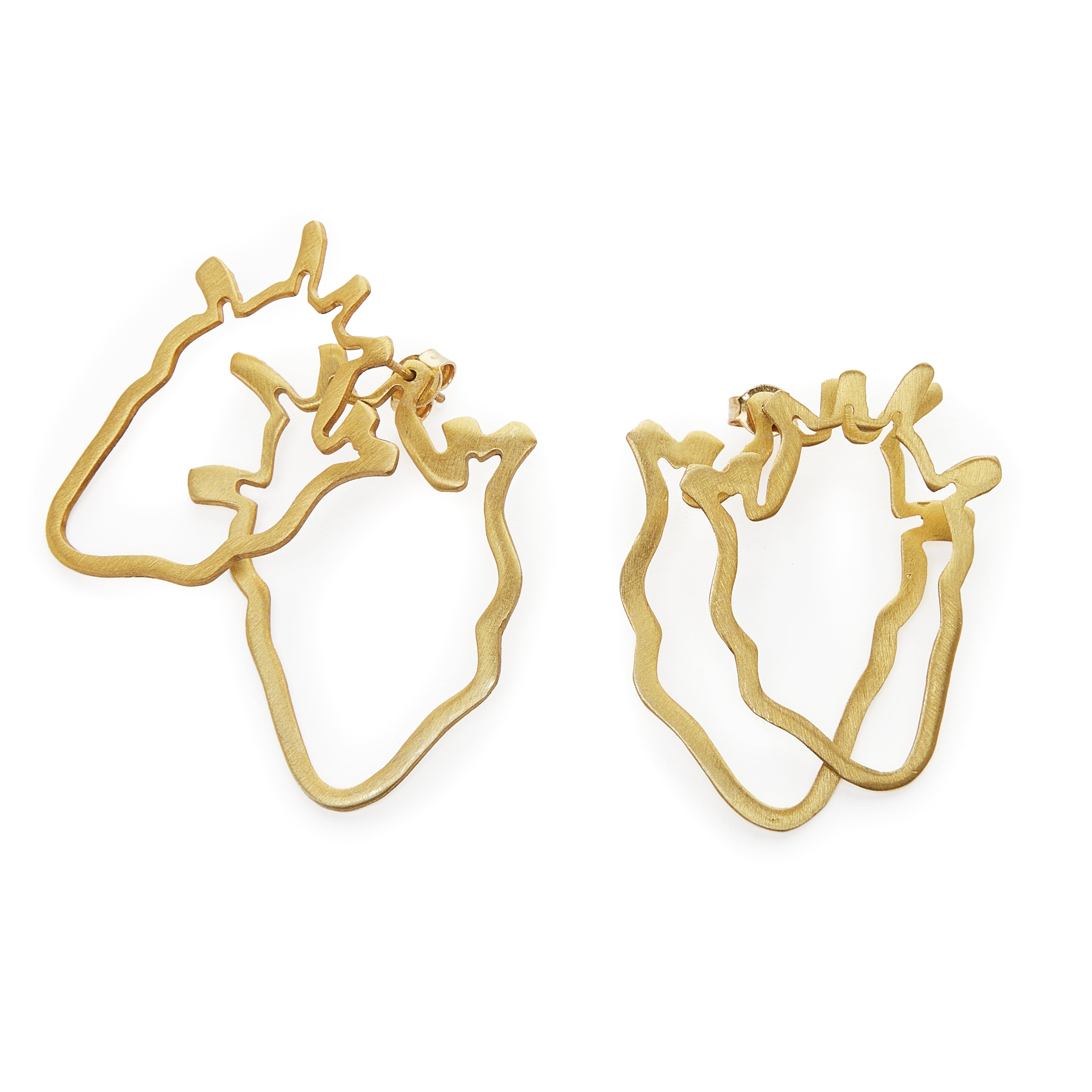 Anatomical Heart ear jacket earrings
