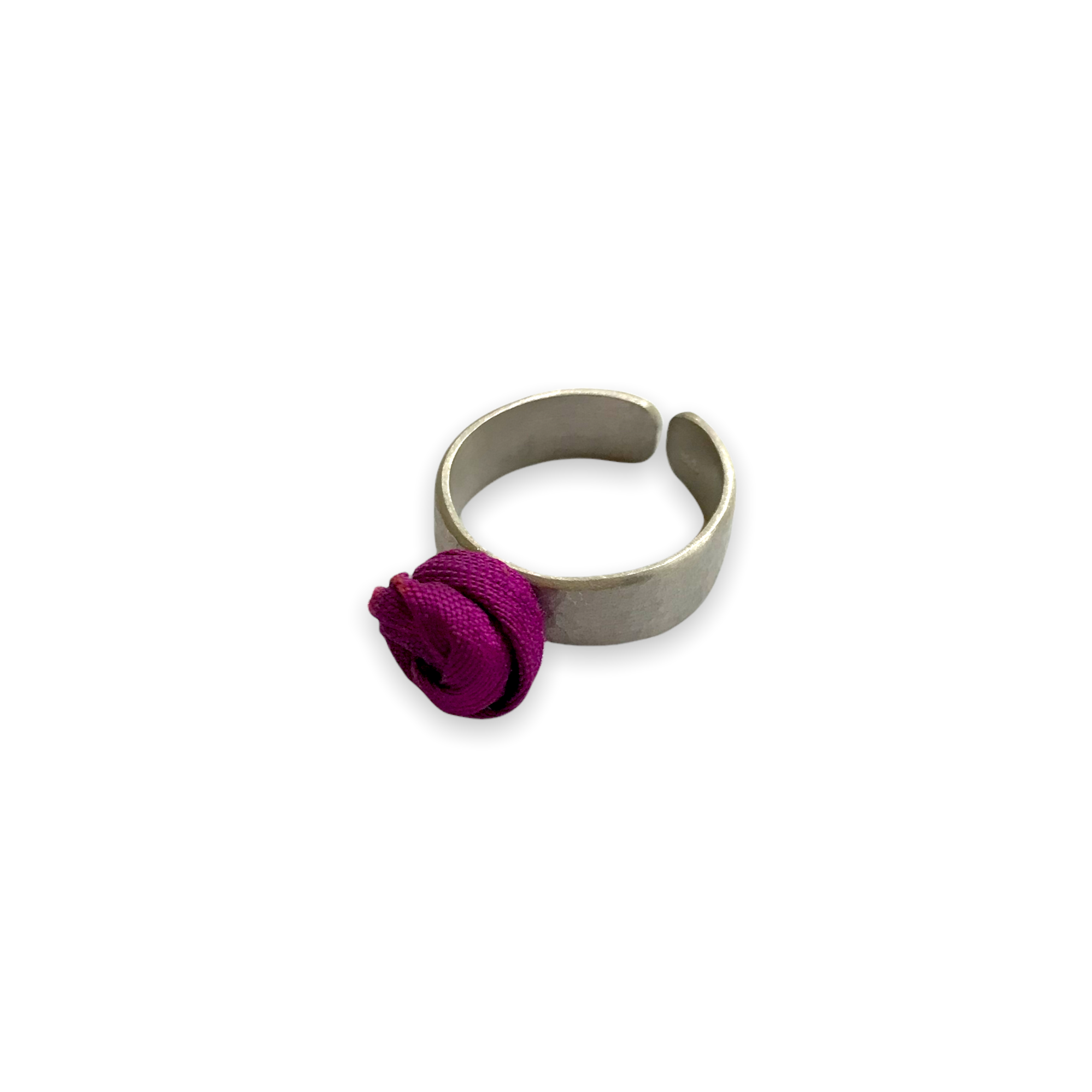 Silver Adjustable Flower Ring M