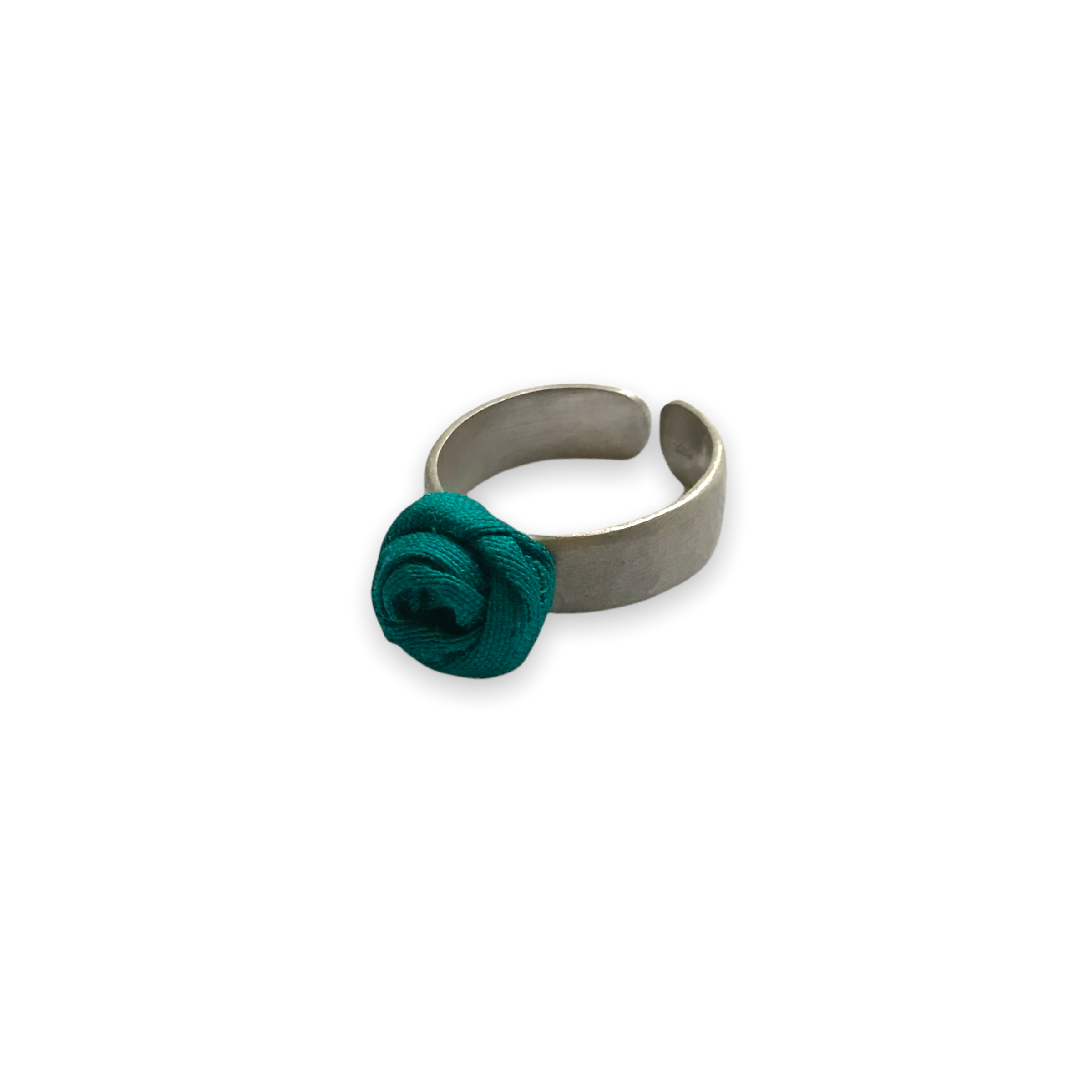 Silver Adjustable Flower Ring M