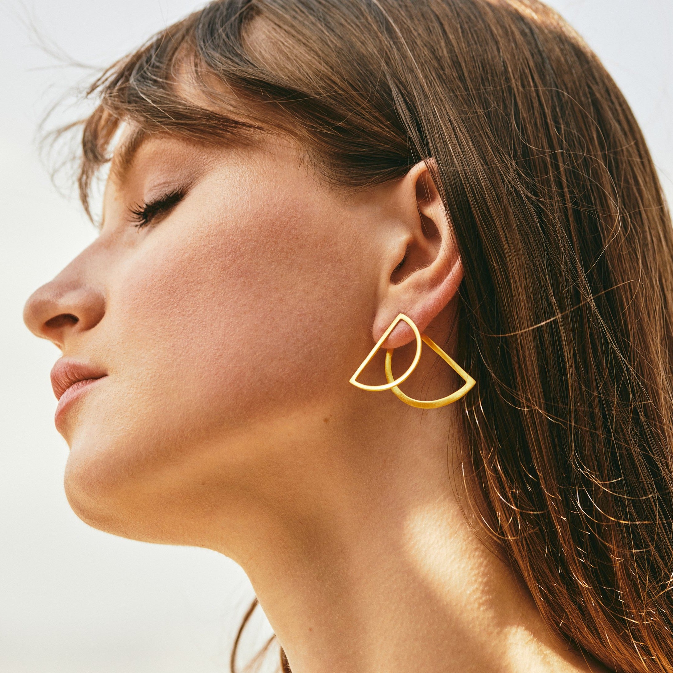 Half Moon Ear Jacket Earrings