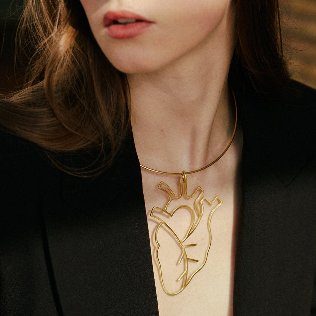 Human Heart Collar Necklace