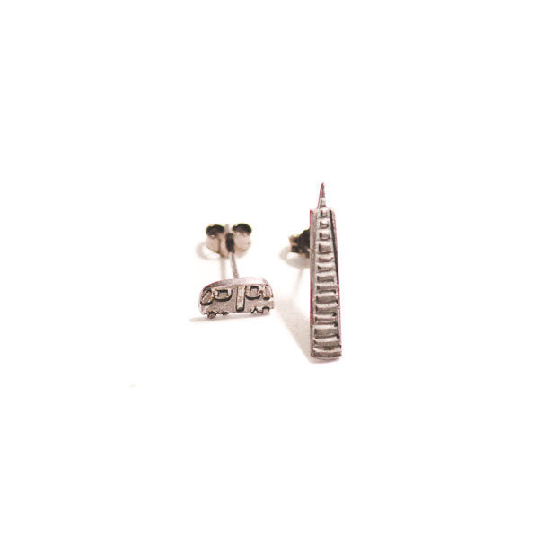 Transamerica  & Cable Car stud earrings