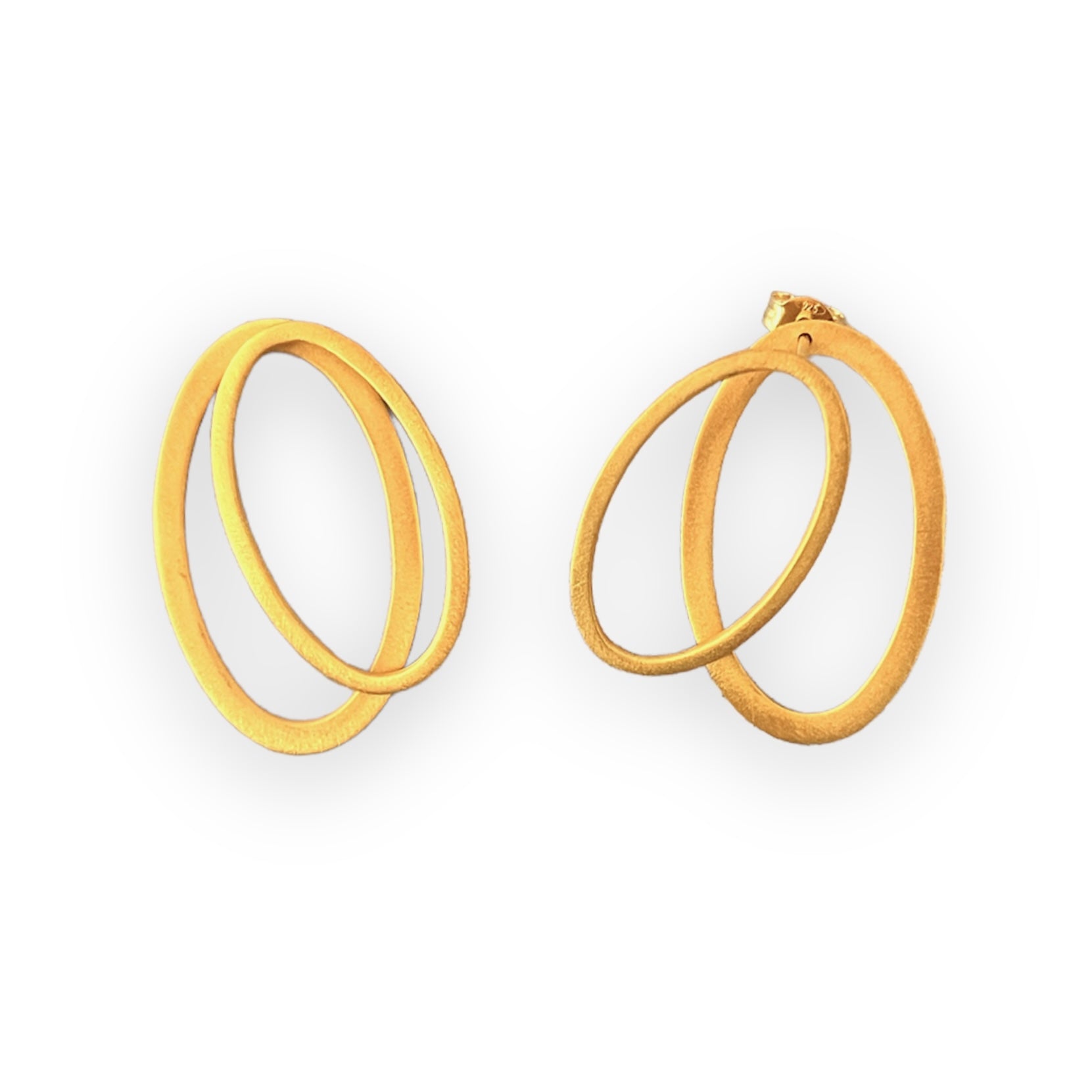 Oval ear jacket earrings