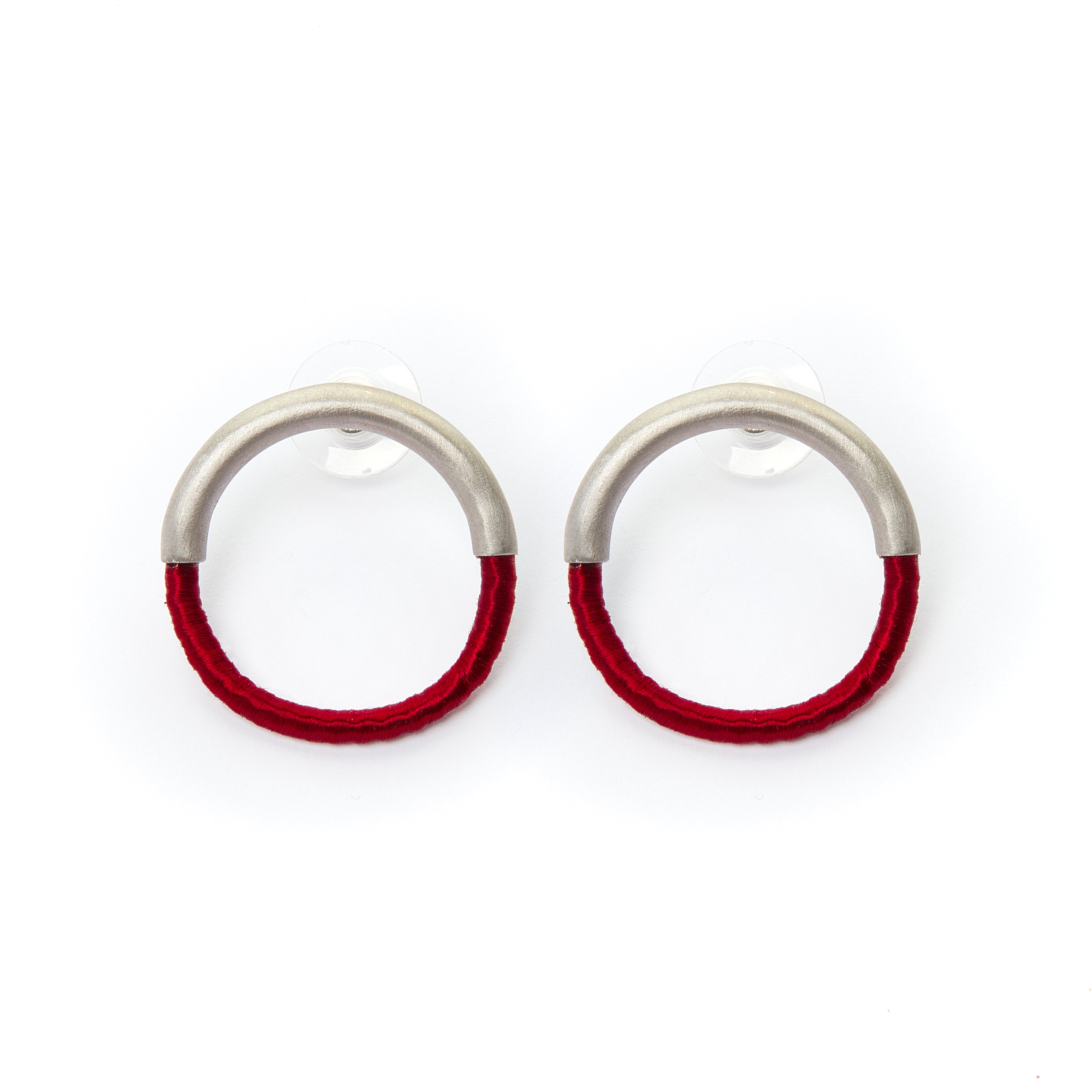 50/50 circle stud earrings S