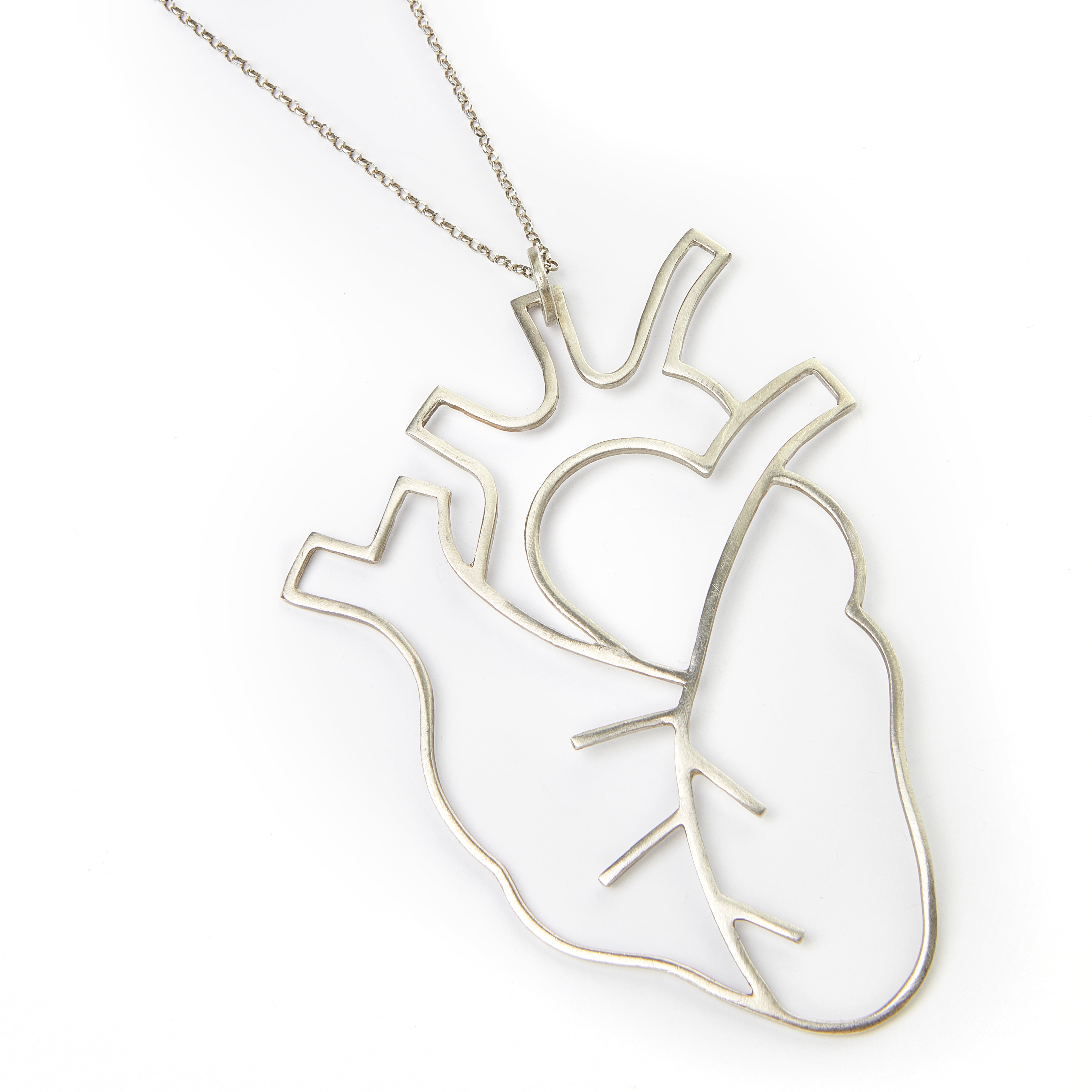 Human heart chain necklace