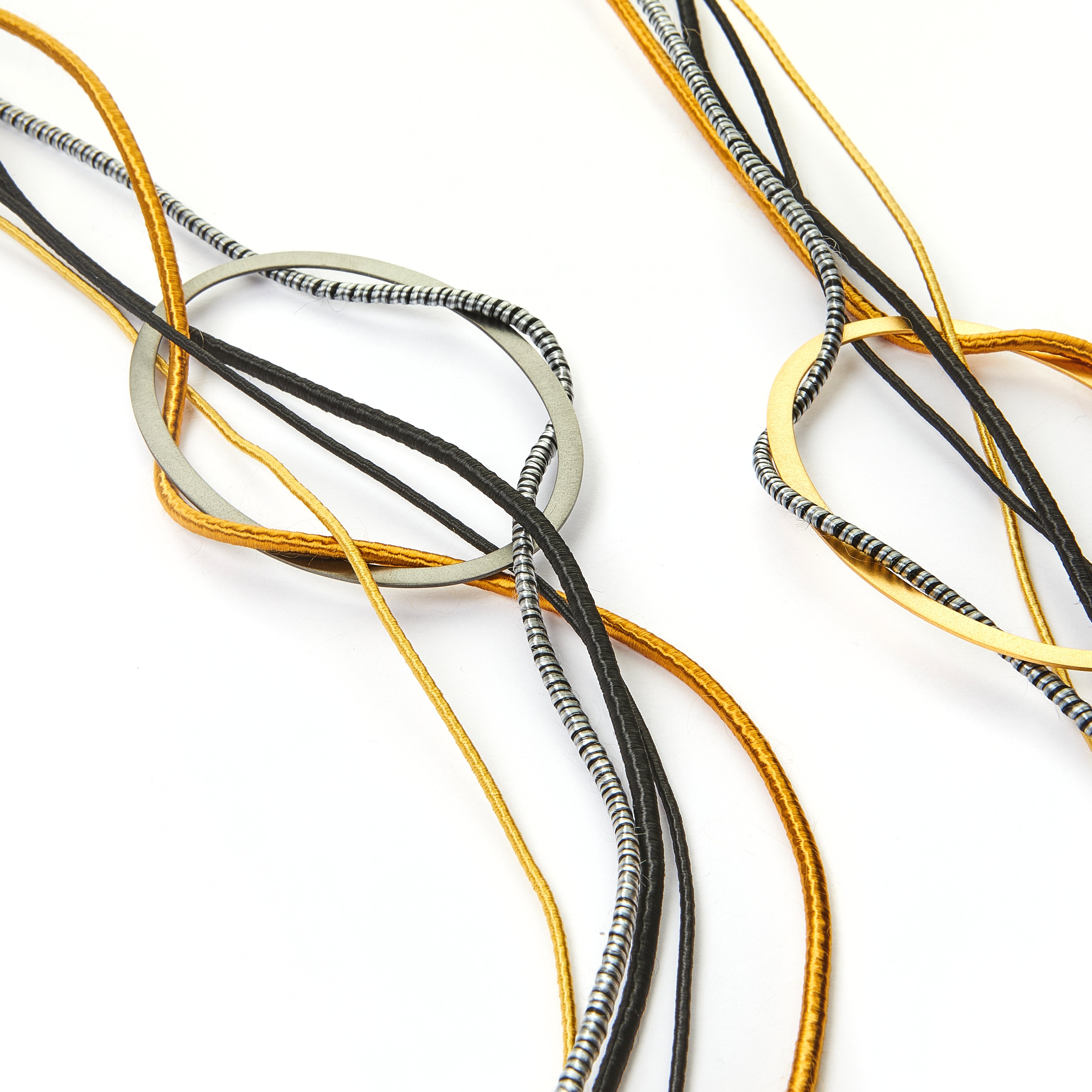 Black Gold Double Bib Necklace