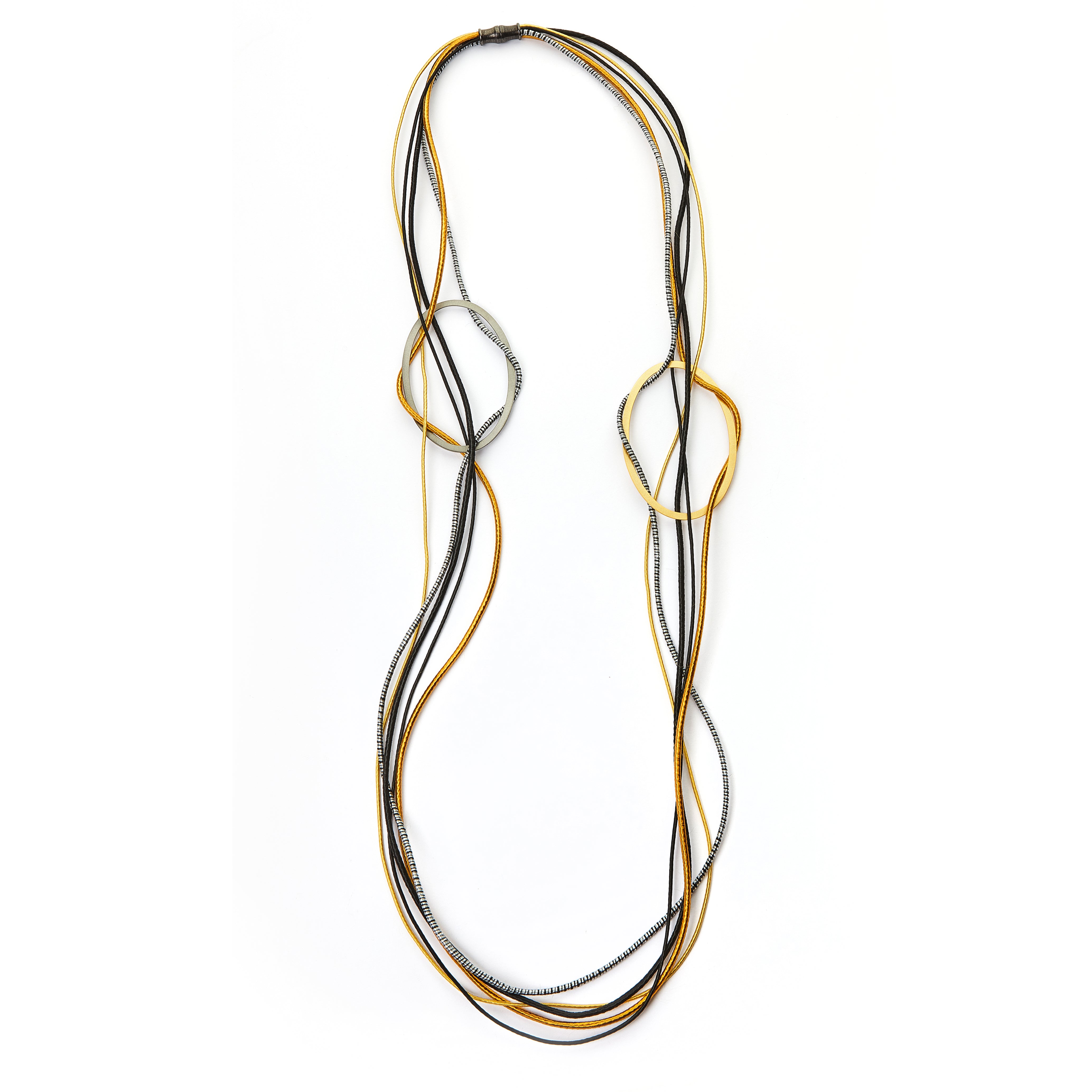 Black Gold Double Bib Necklace